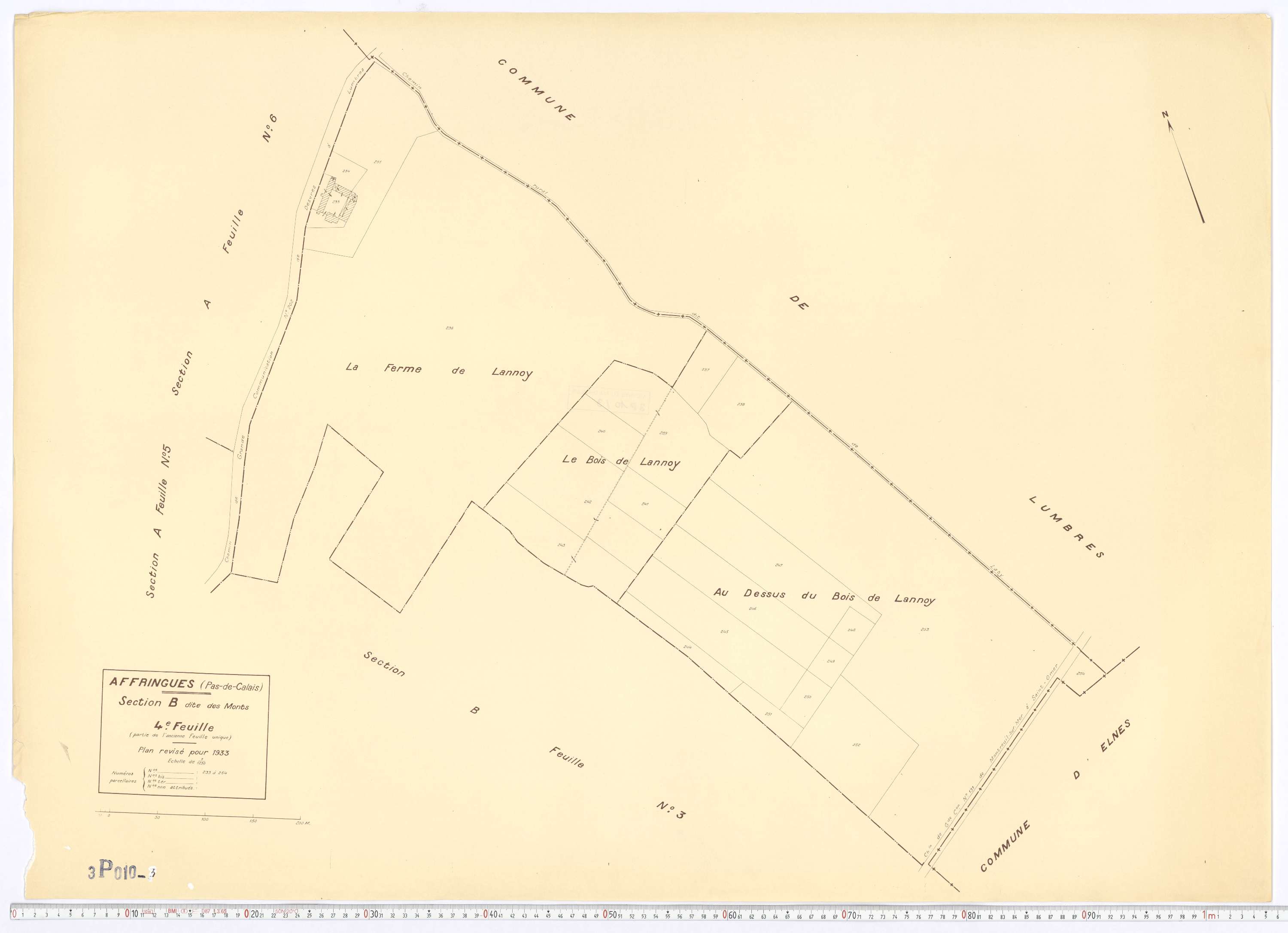 Affringues - Section B, feuille 4.