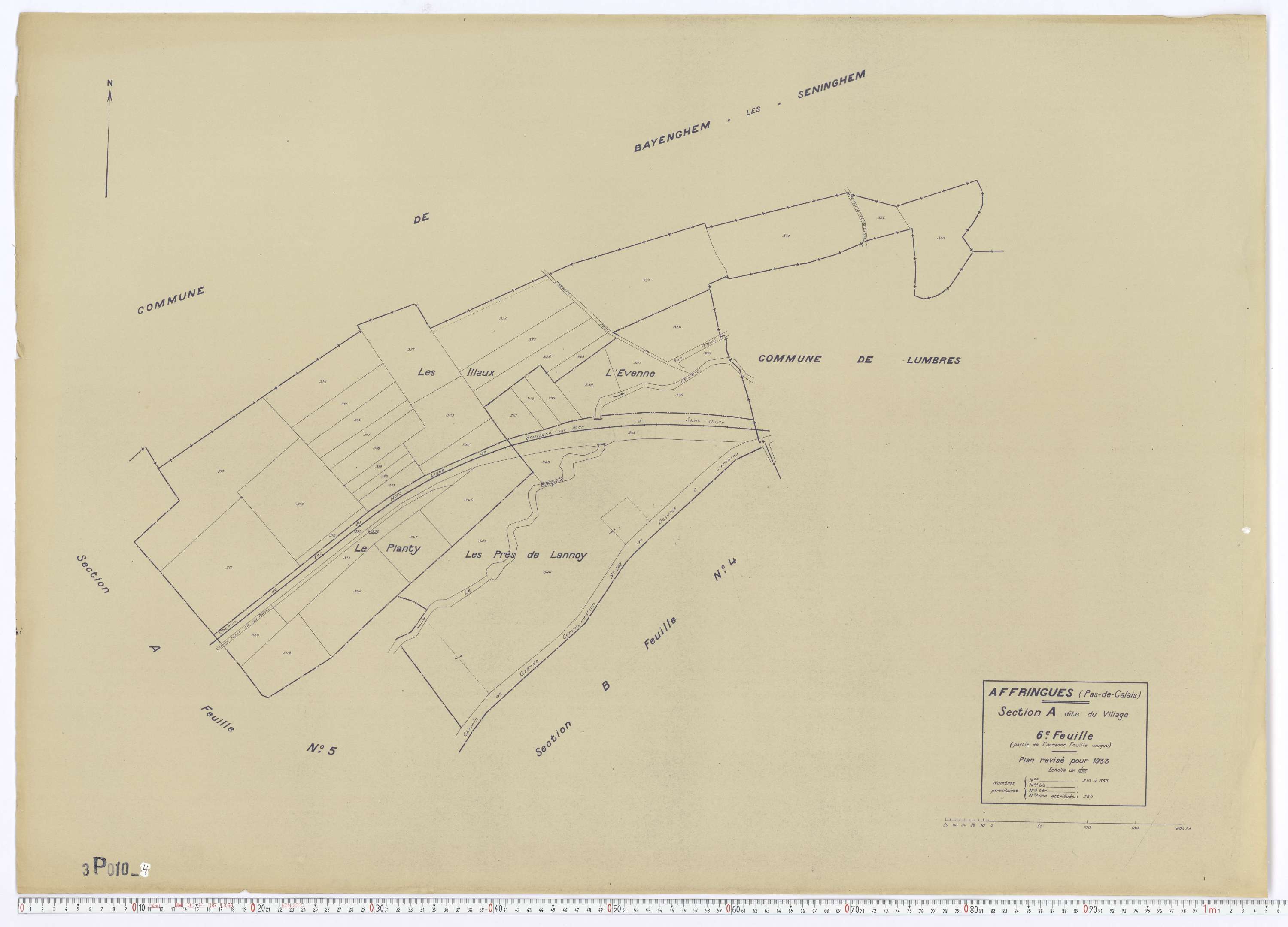 Affringues - Section A, feuille 6.