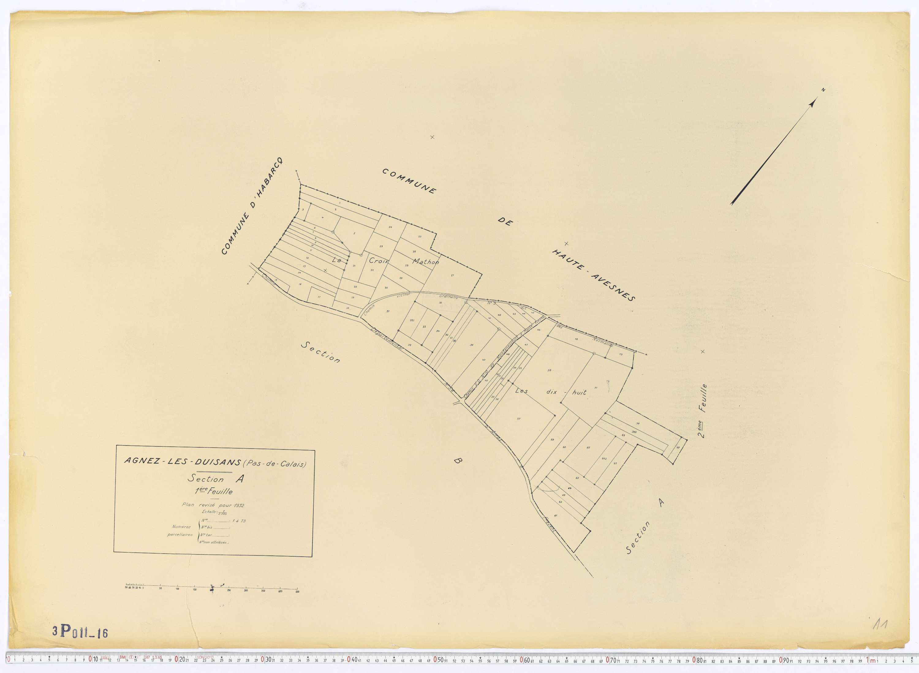Agnez-lès-Duisans - Section A, feuille 1.