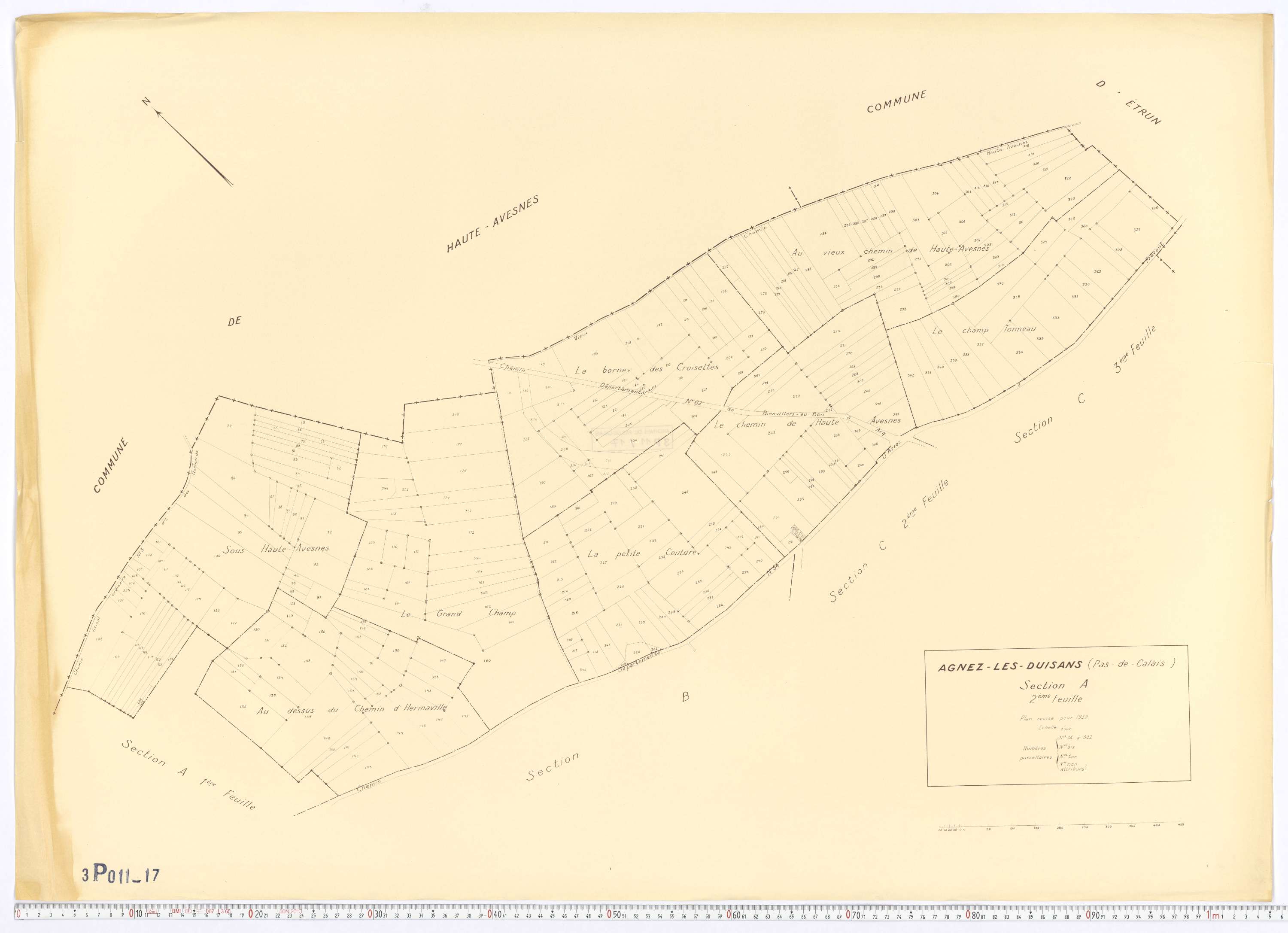 Agnez-lès-Duisans - Section A, feuille 2.