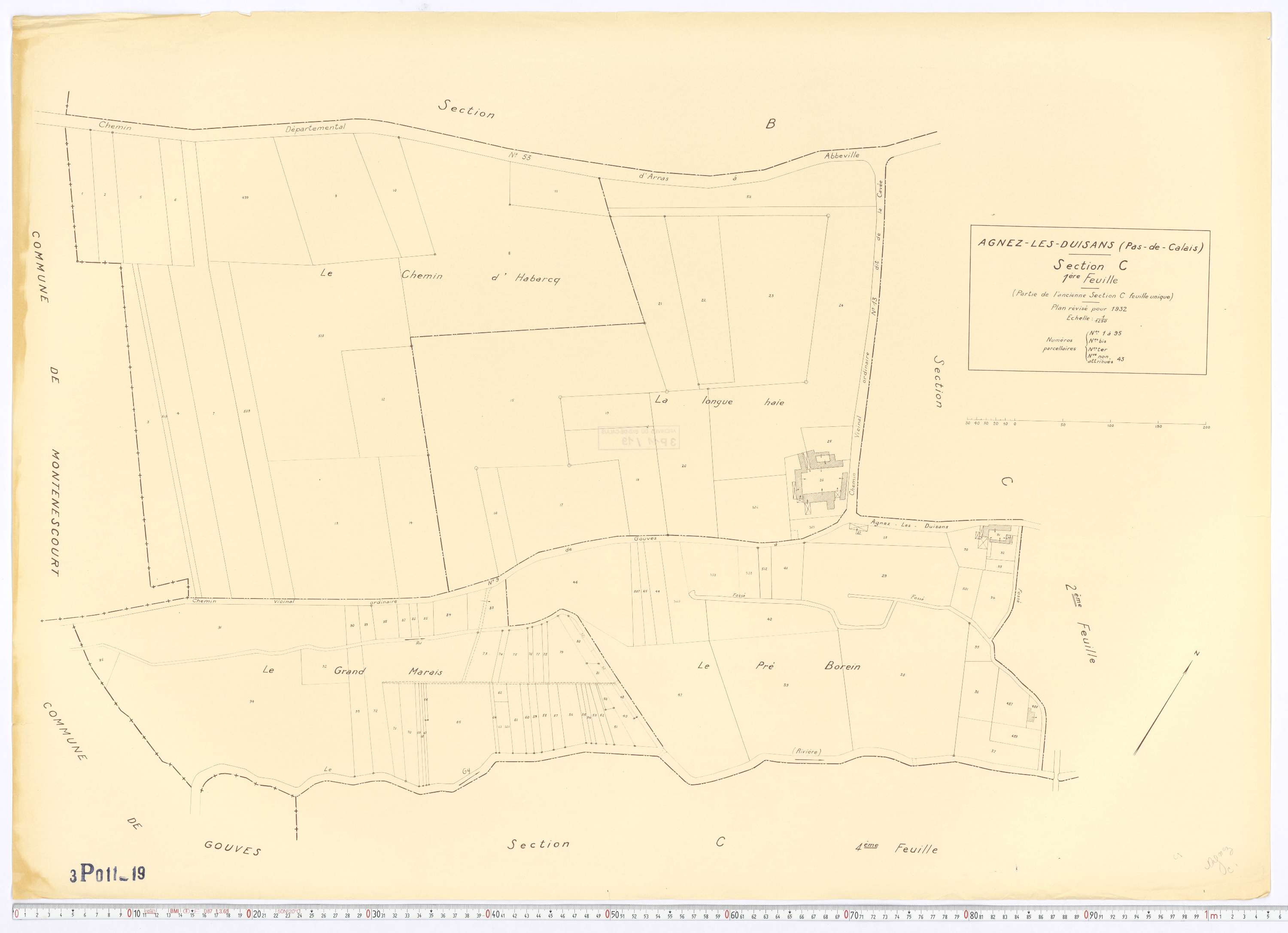 Agnez-lès-Duisans - Section C, feuille 1.