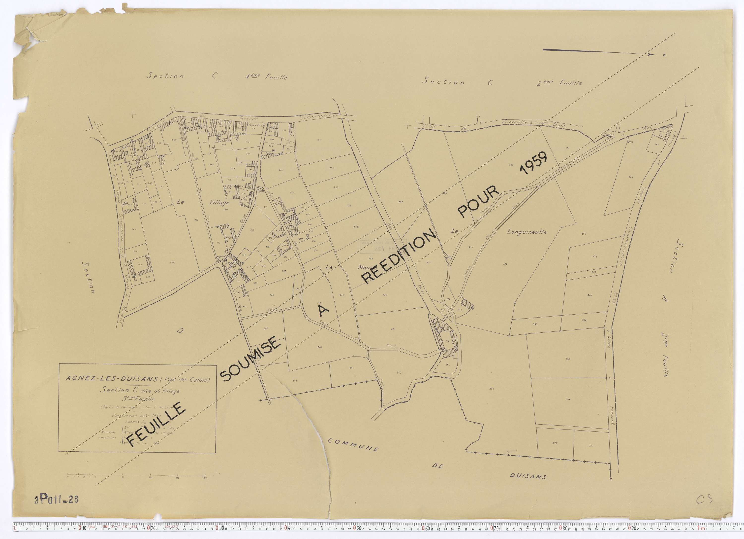 Agnez-lès-Duisans - Section C, feuille 3.