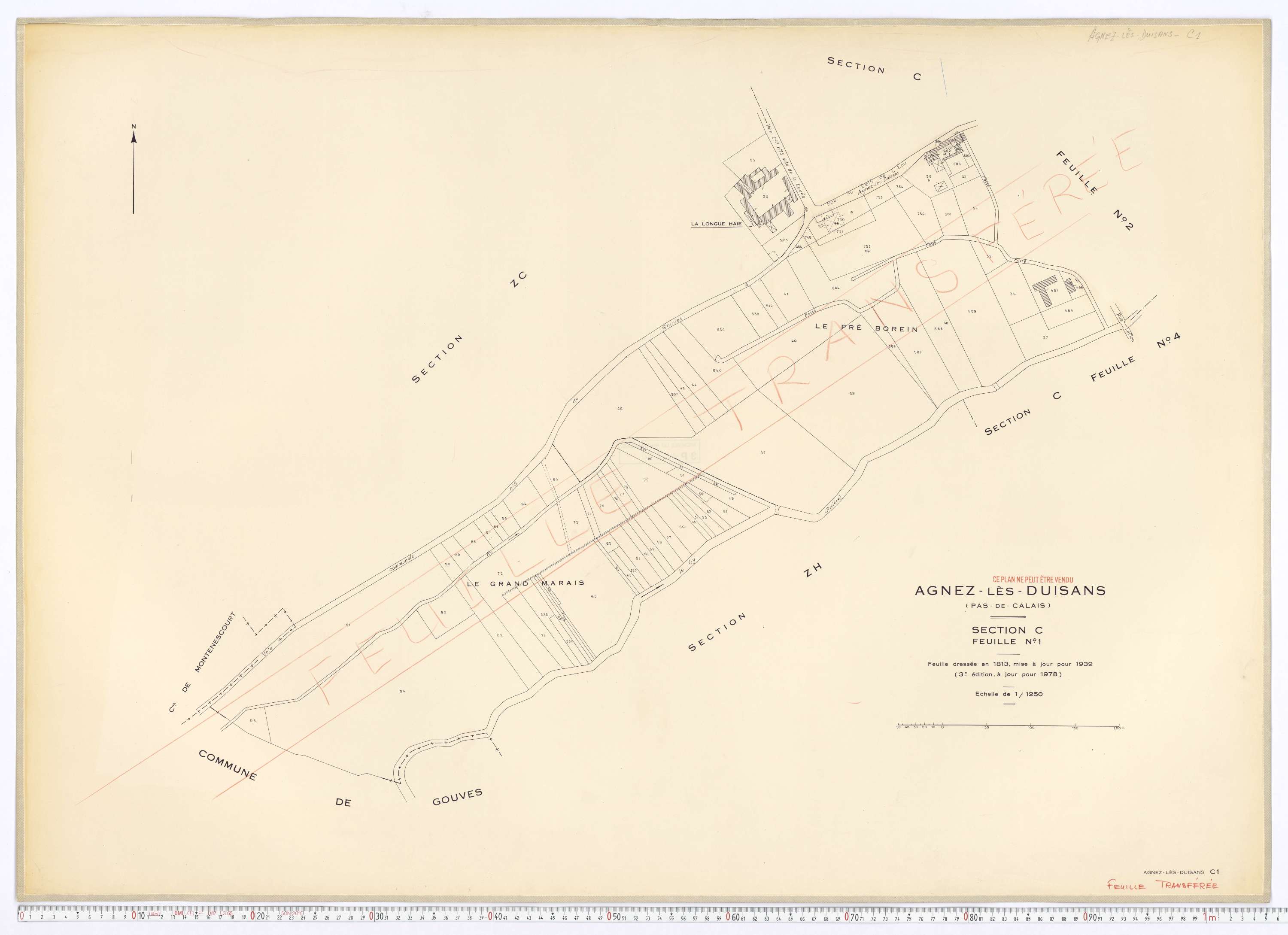 Agnez-lès-Duisans - Section C, feuille 1.