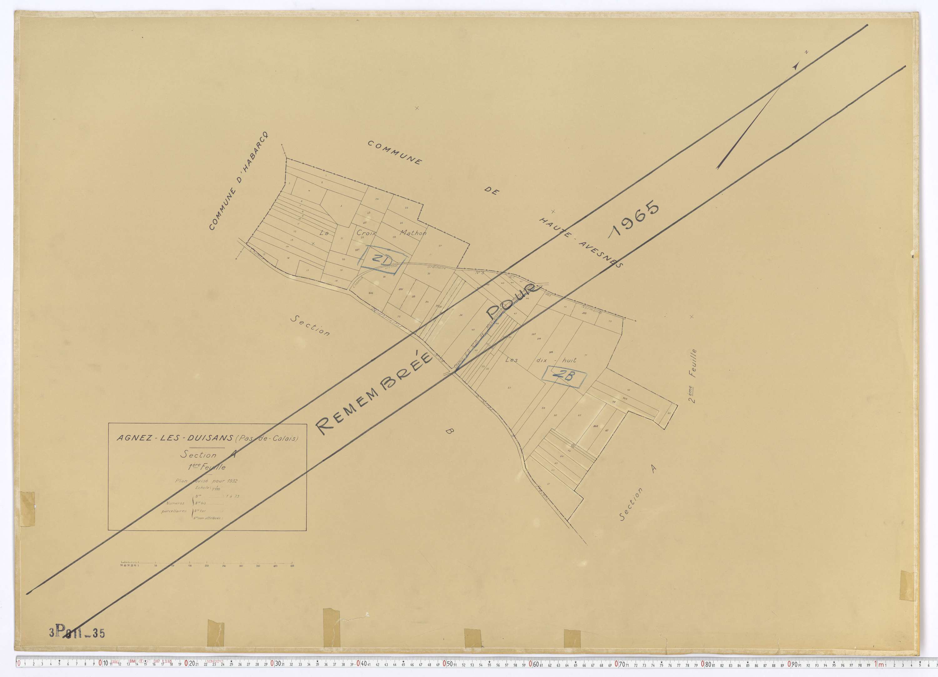 Agnez-lès-Duisans - Section A, feuille 1.