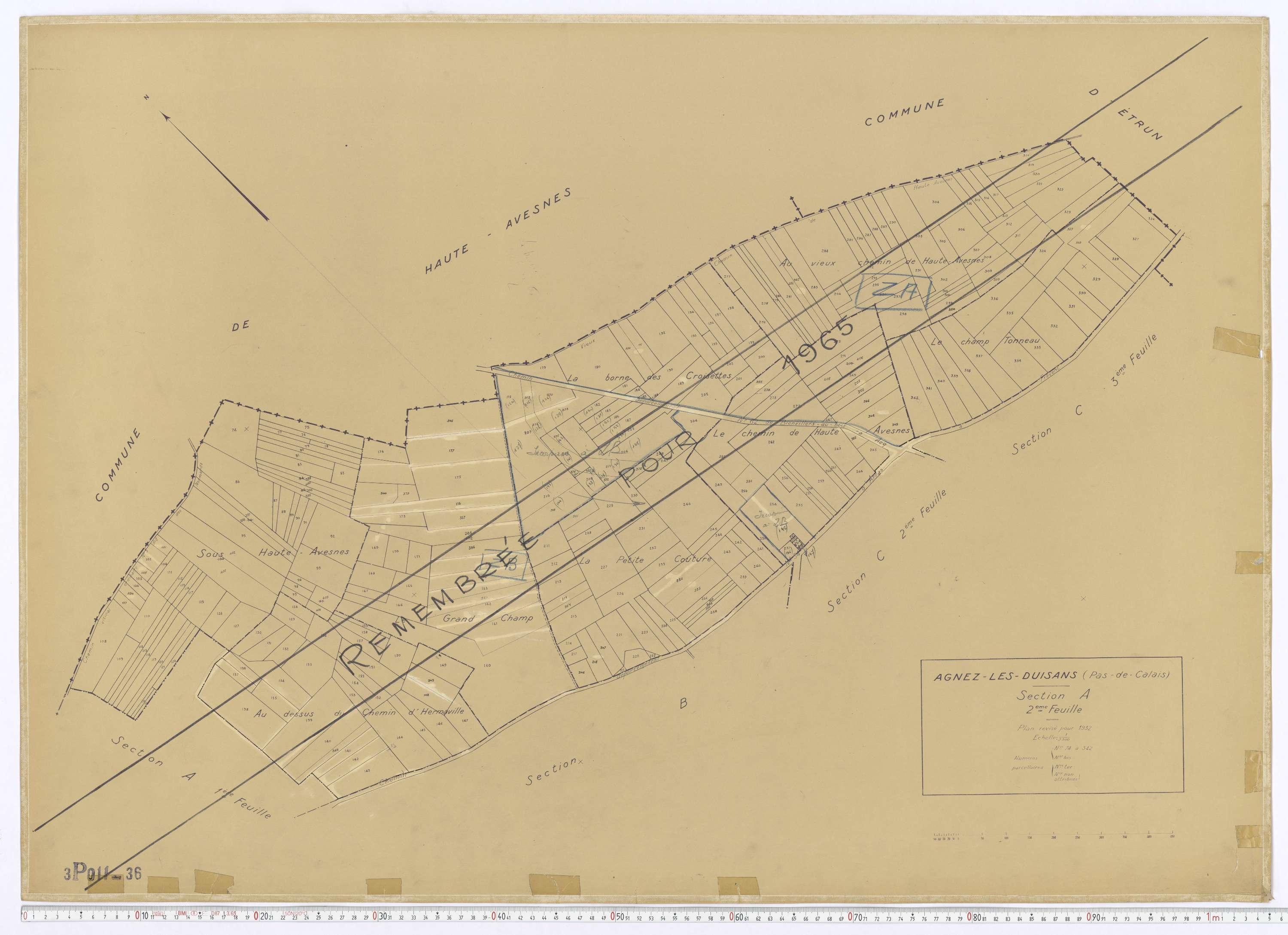 Agnez-lès-Duisans - Section A, feuille 2.