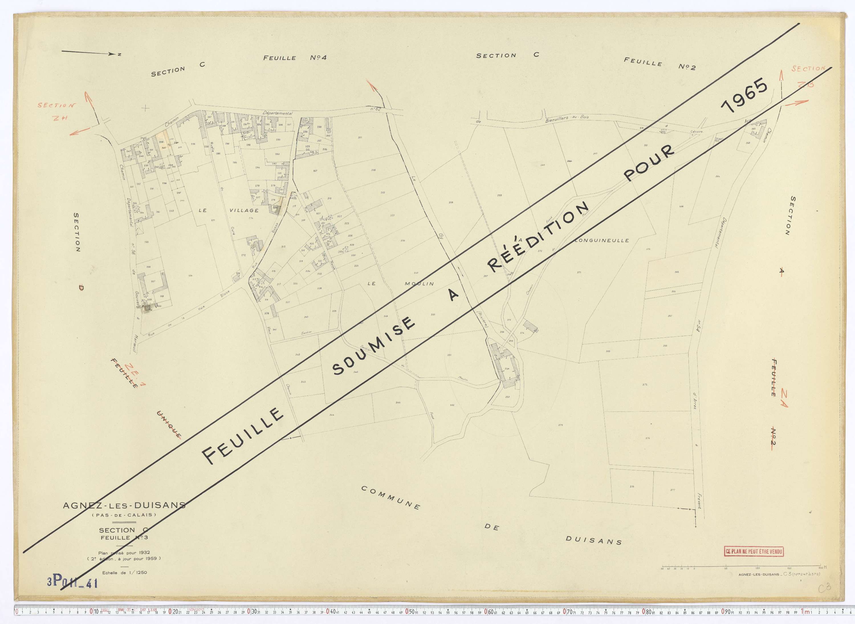 Agnez-lès-Duisans - Section C, feuille 3.