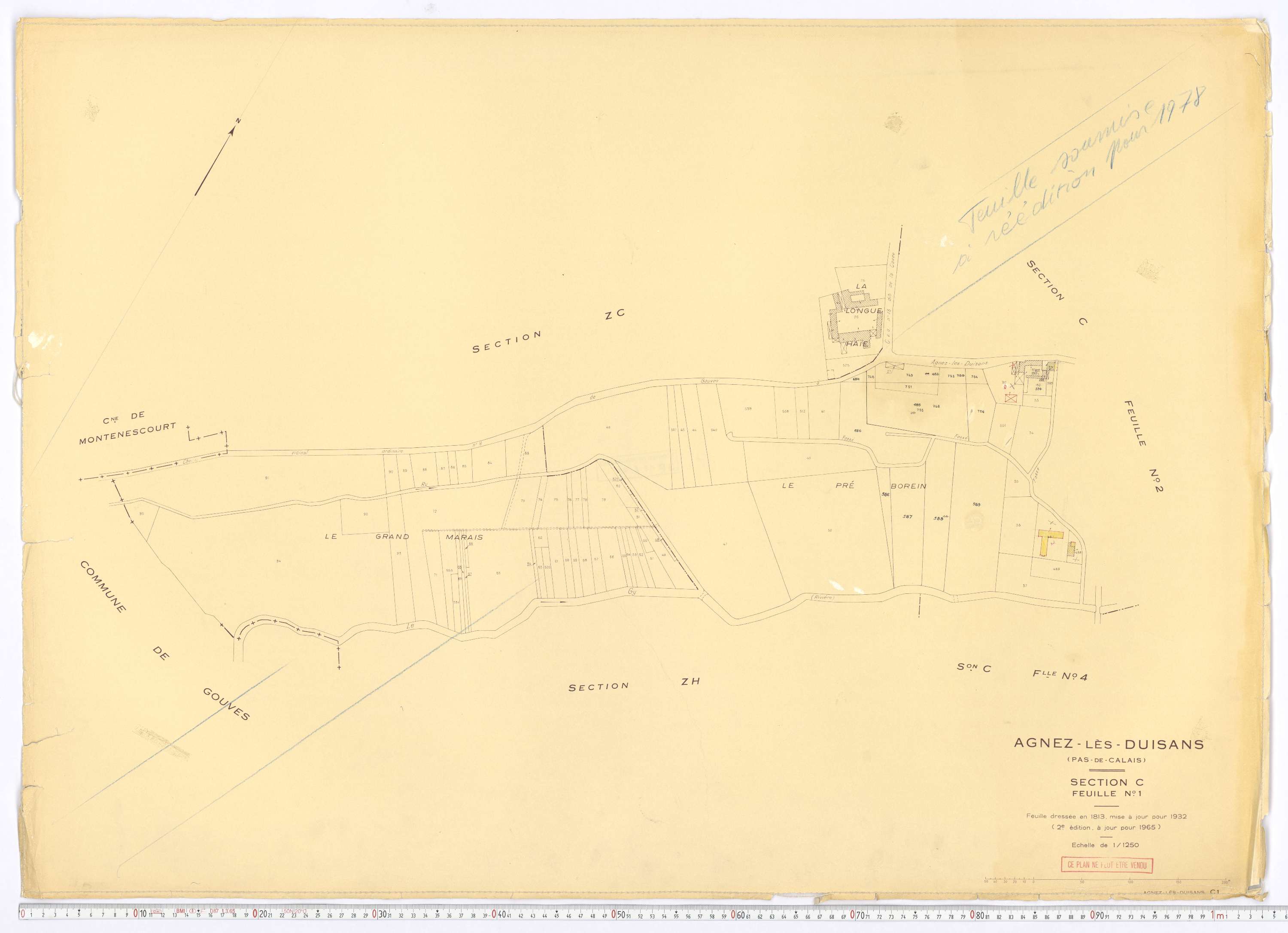 Agnez-lès-Duisans - Section C, feuille 1.