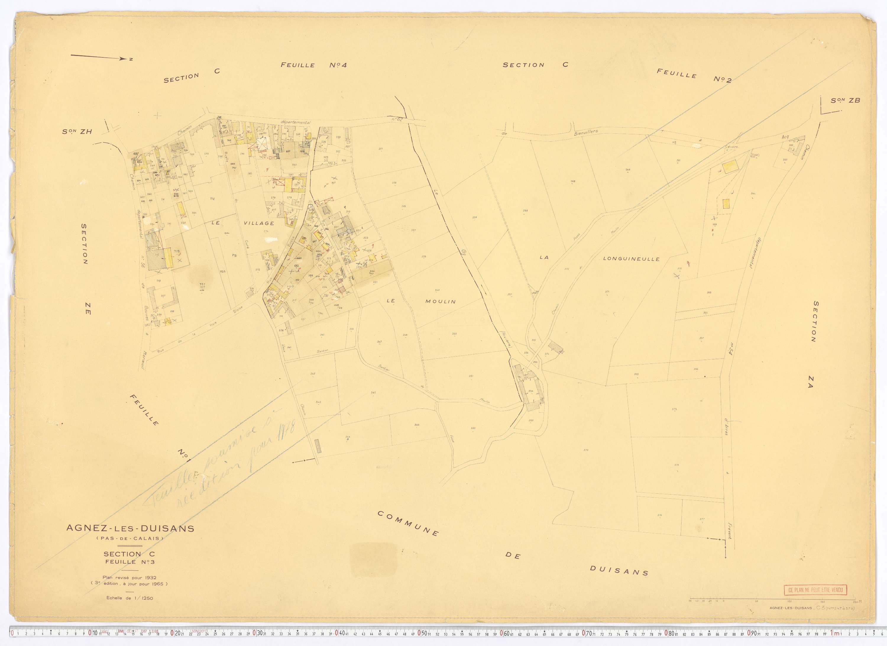 Agnez-lès-Duisans - Section C, feuille 3.