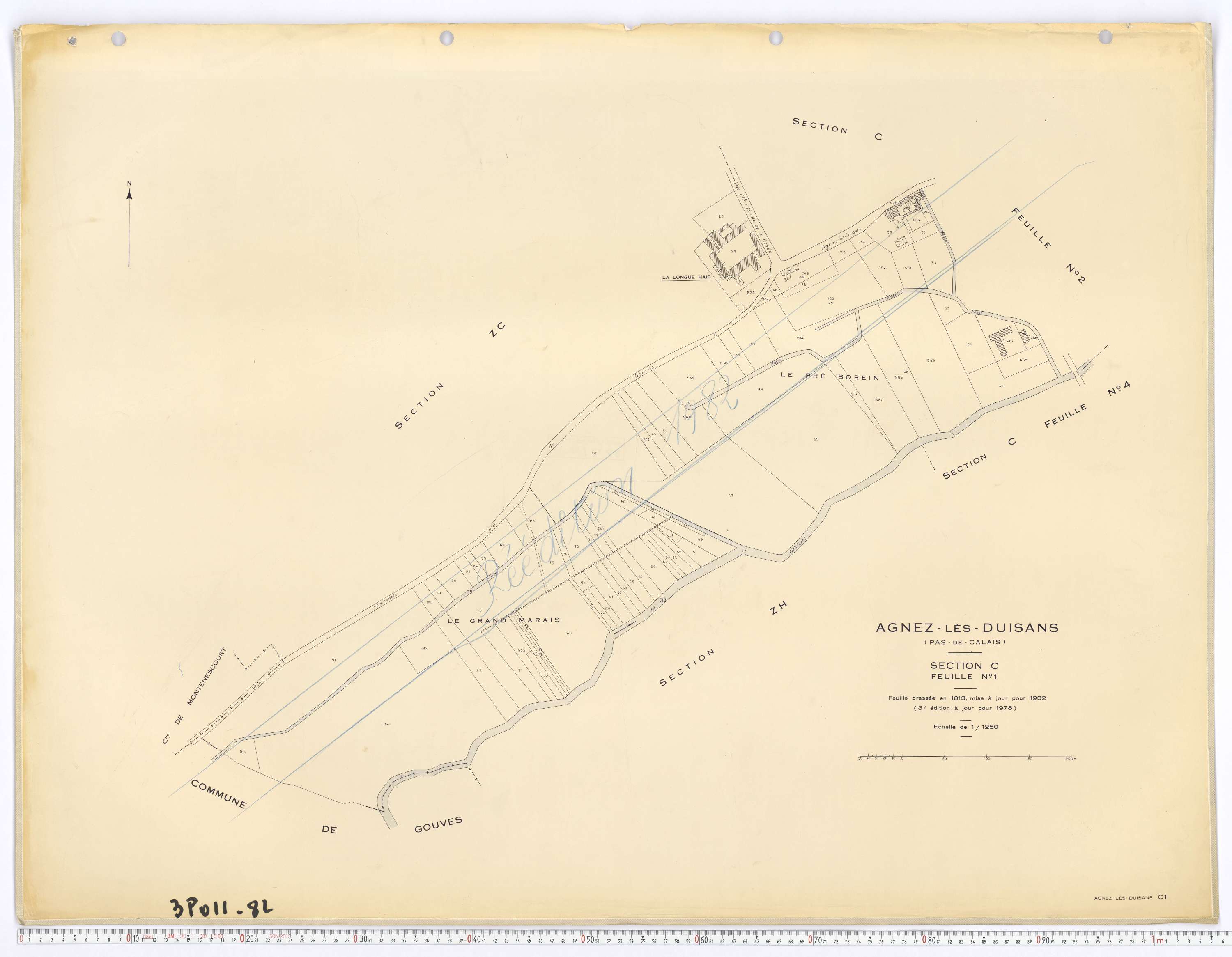 Agnez-lès-Duisans - Section C, feuille 1.