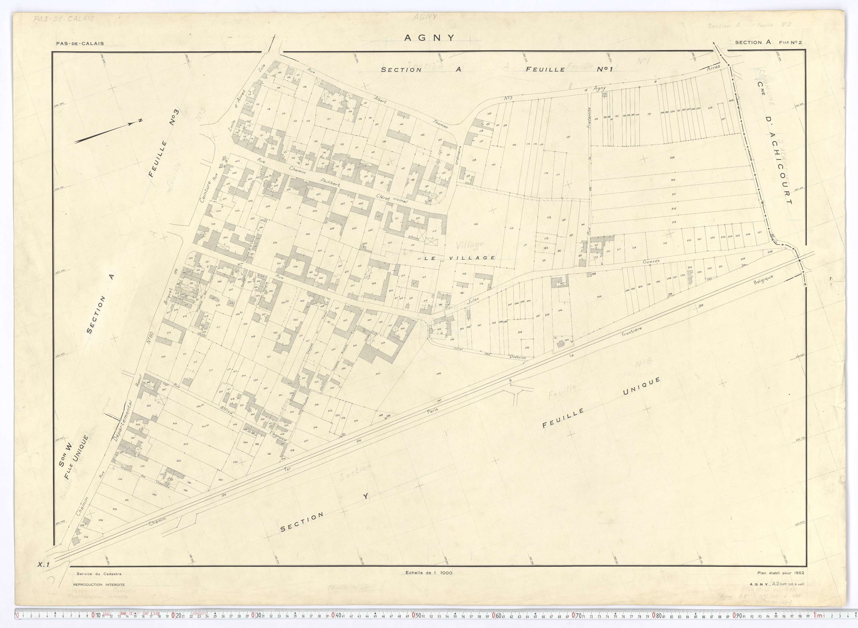 Agny - Section A, feuille 2.