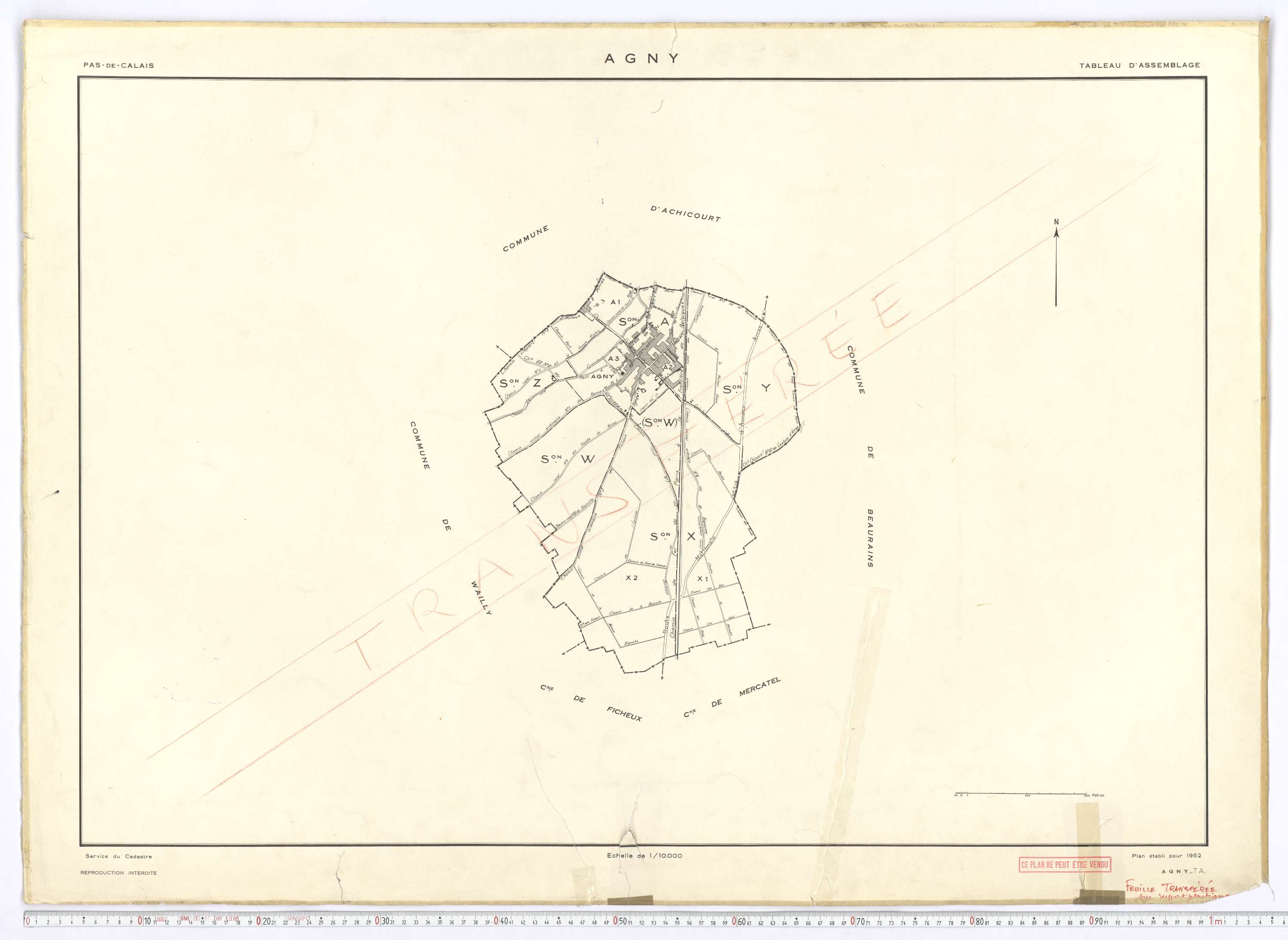 Agny - Tableau d'assemblage.