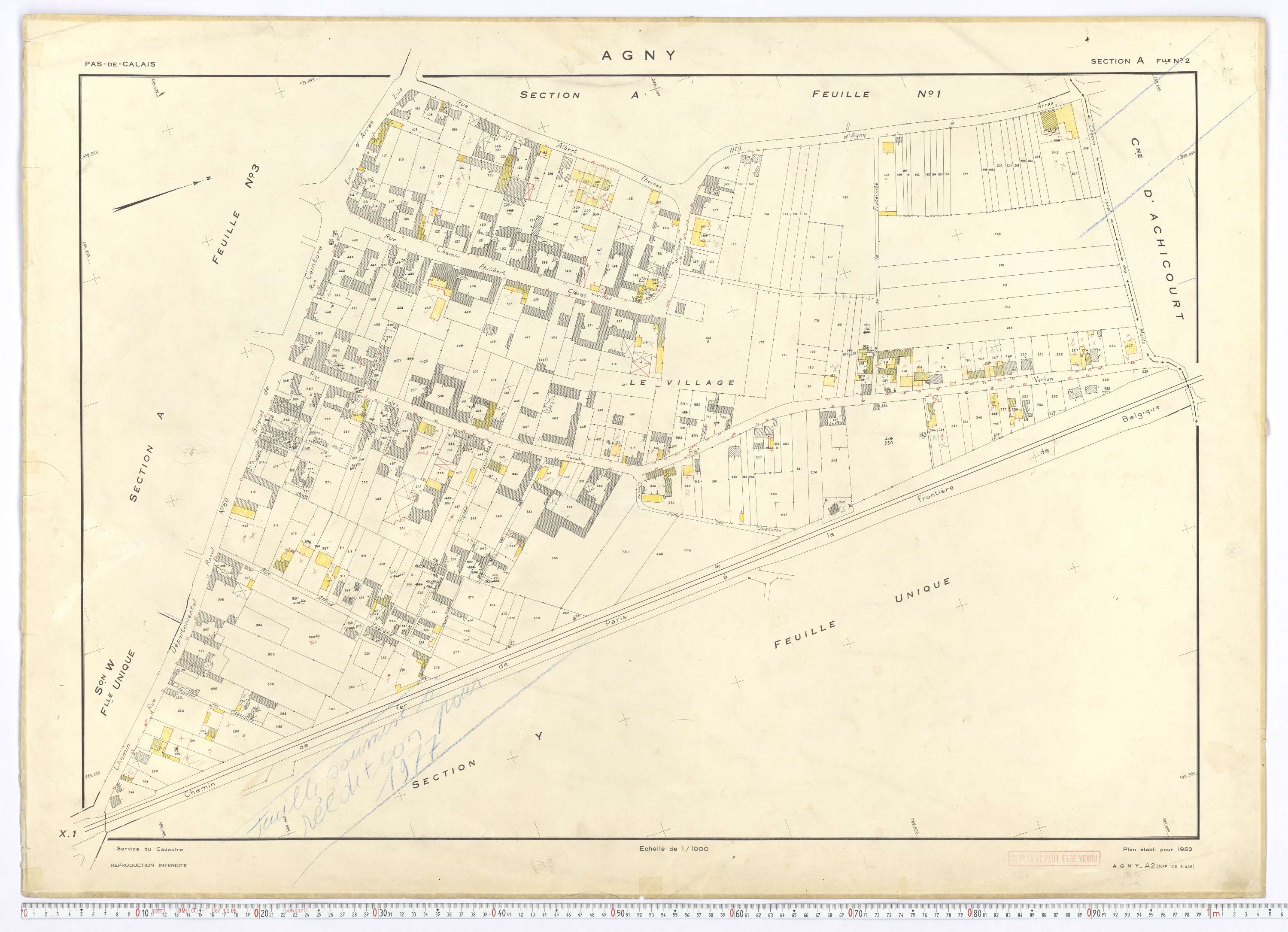 Agny - Section A, feuille 2.