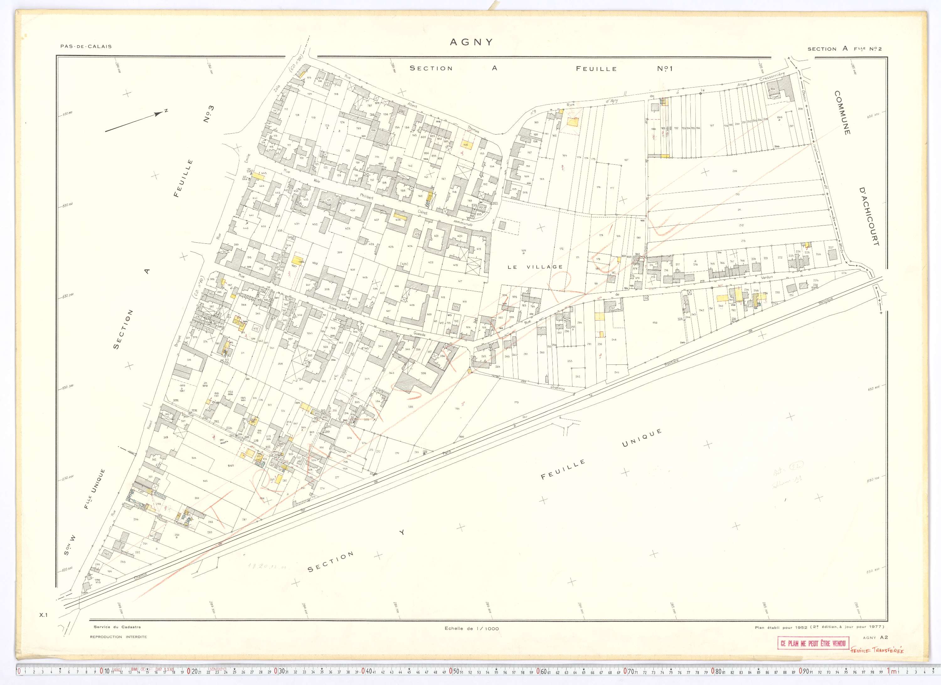 Agny - Section A, feuille 2.