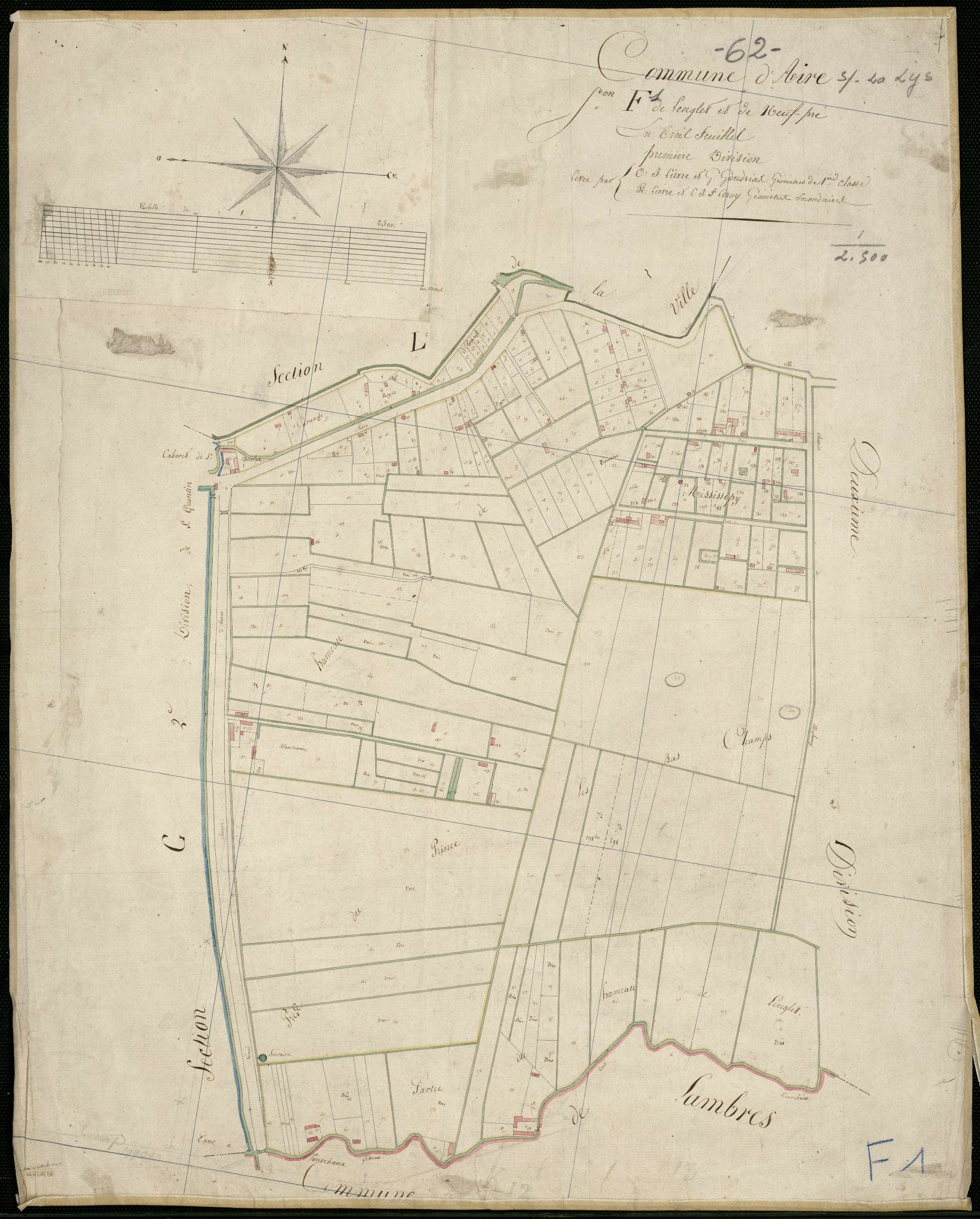 Aire-sur-la-Lys - Section F, 1re feuille