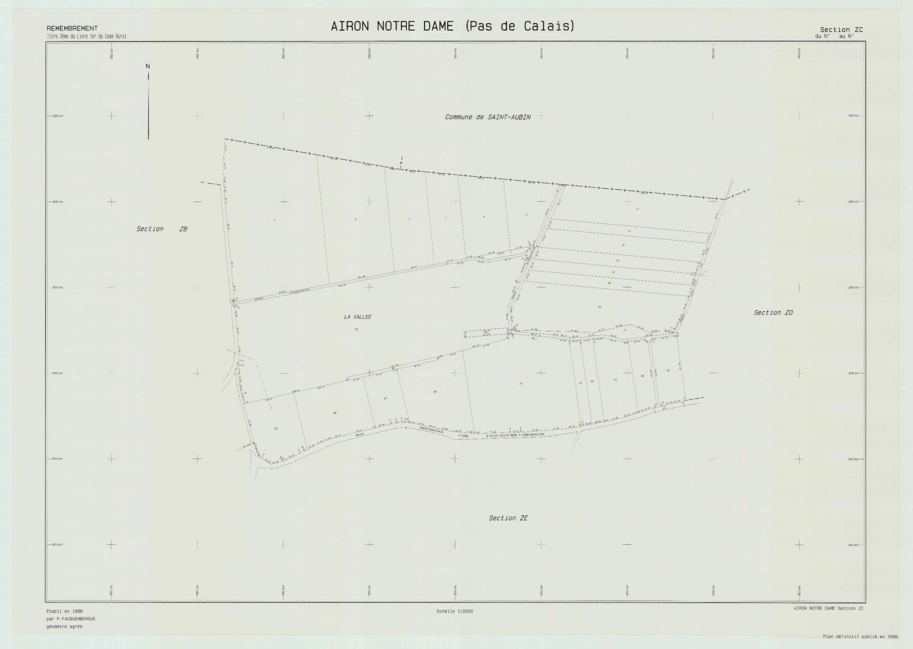 Airon-Notre-Dame - Plan de remembrement : section ZC.