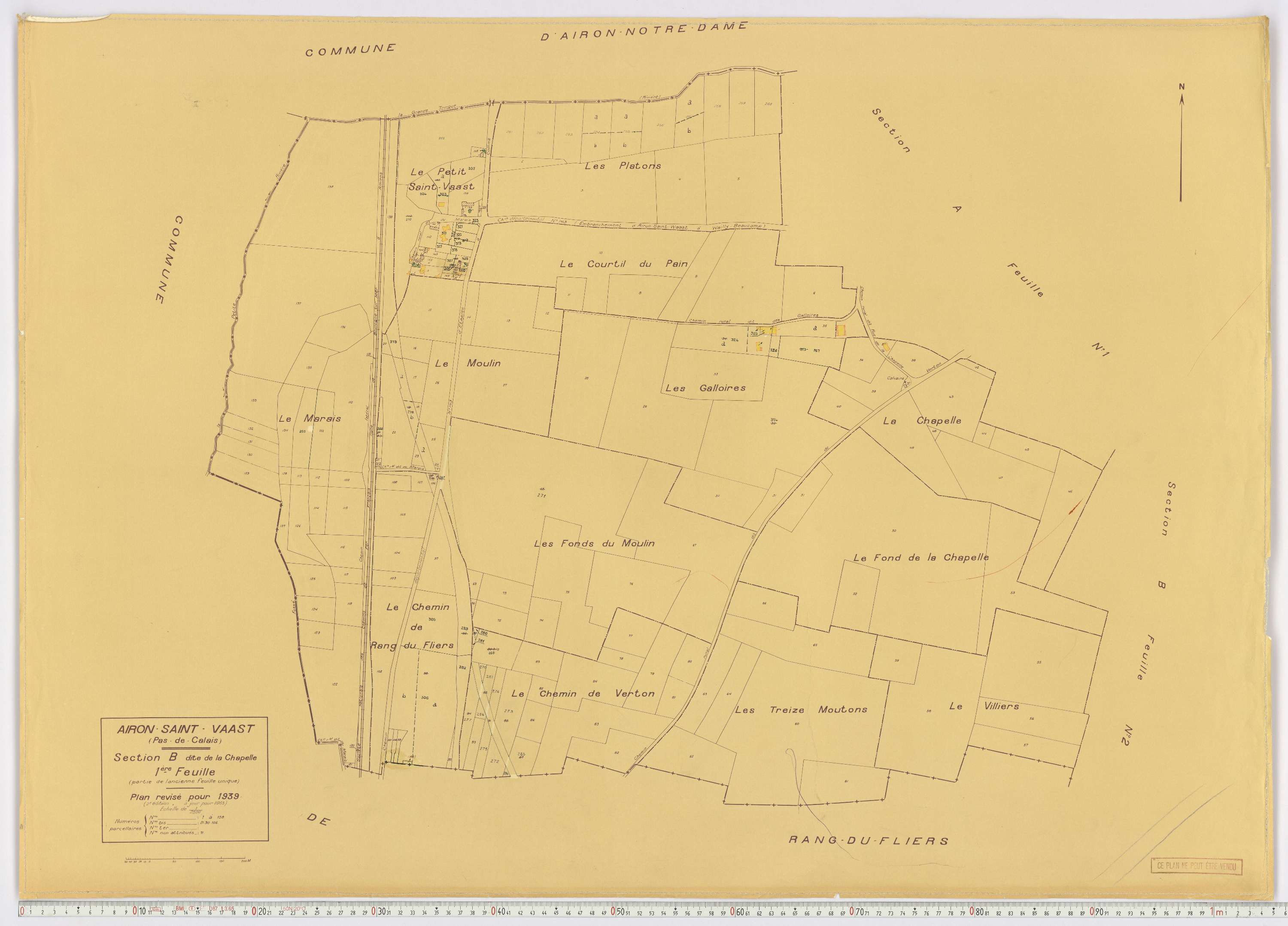 Airon-Saint-Vaast - Section B, feuille 1.