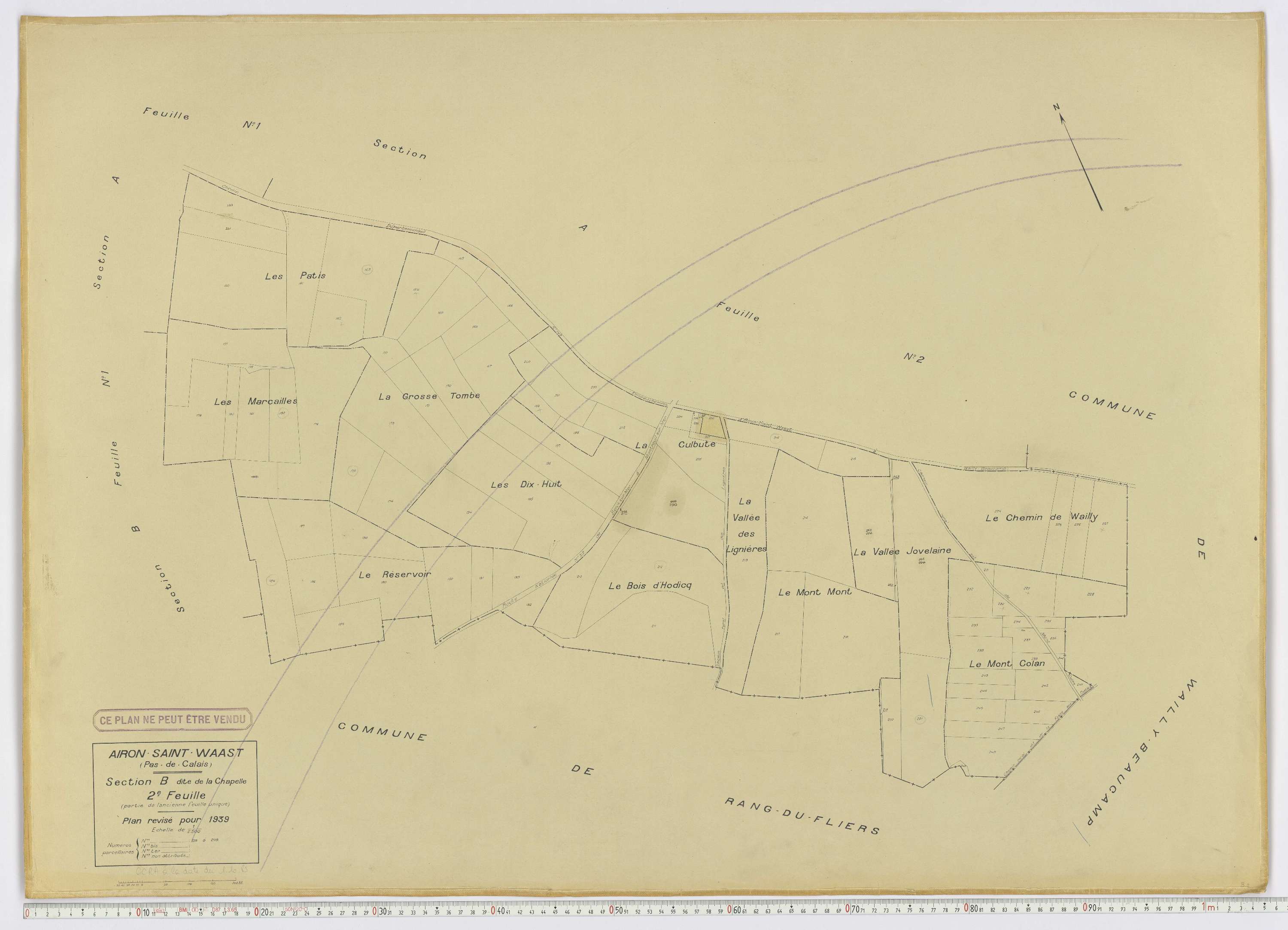 Airon-Saint-Vaast - Section B, feuille 2.