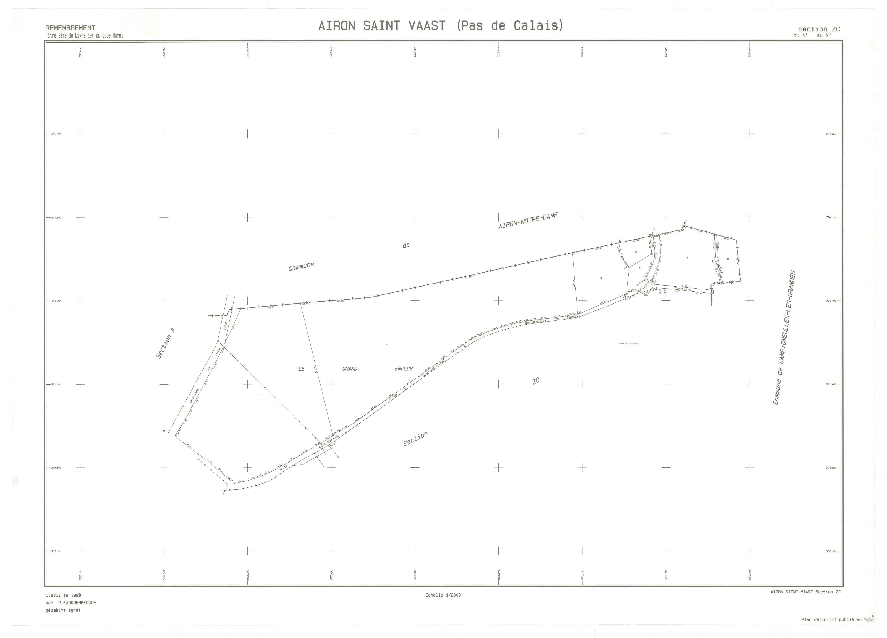 Airon-Saint-Vaast - Plan de remembrement : section ZC.