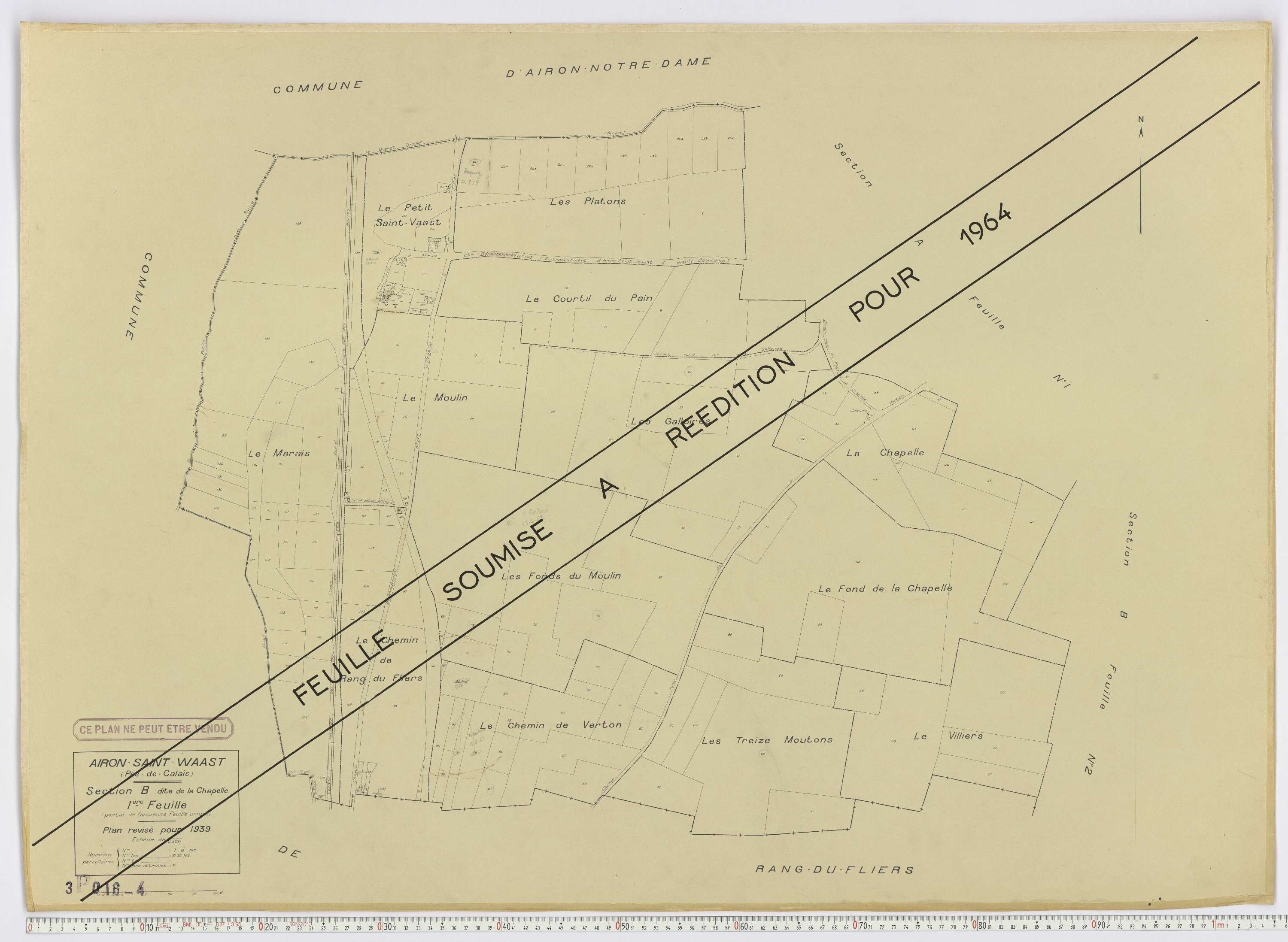 Airon-Saint-Vaast - Section B, feuille 1.