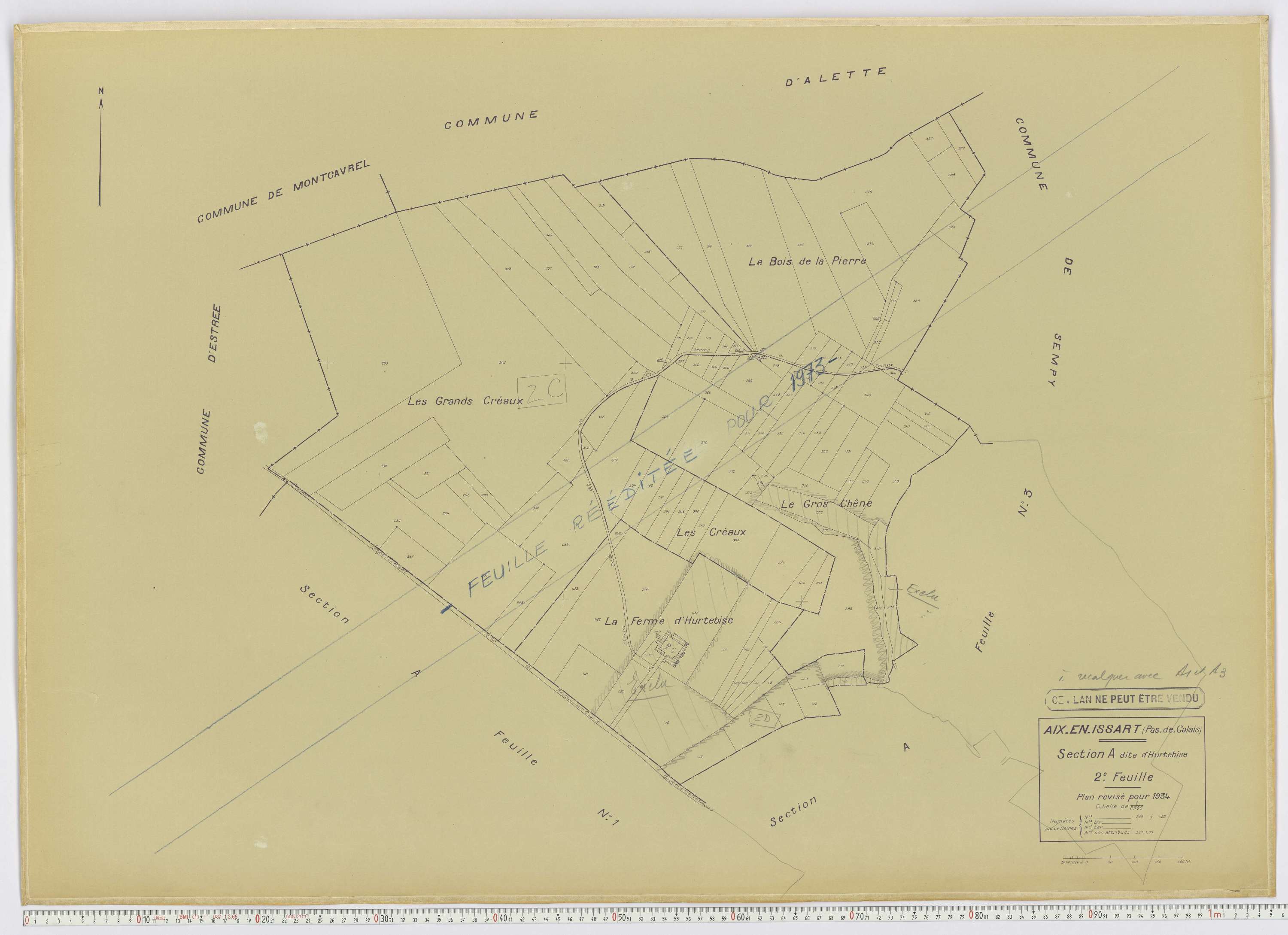 Aix-en-Issart - Section A, feuille 2.