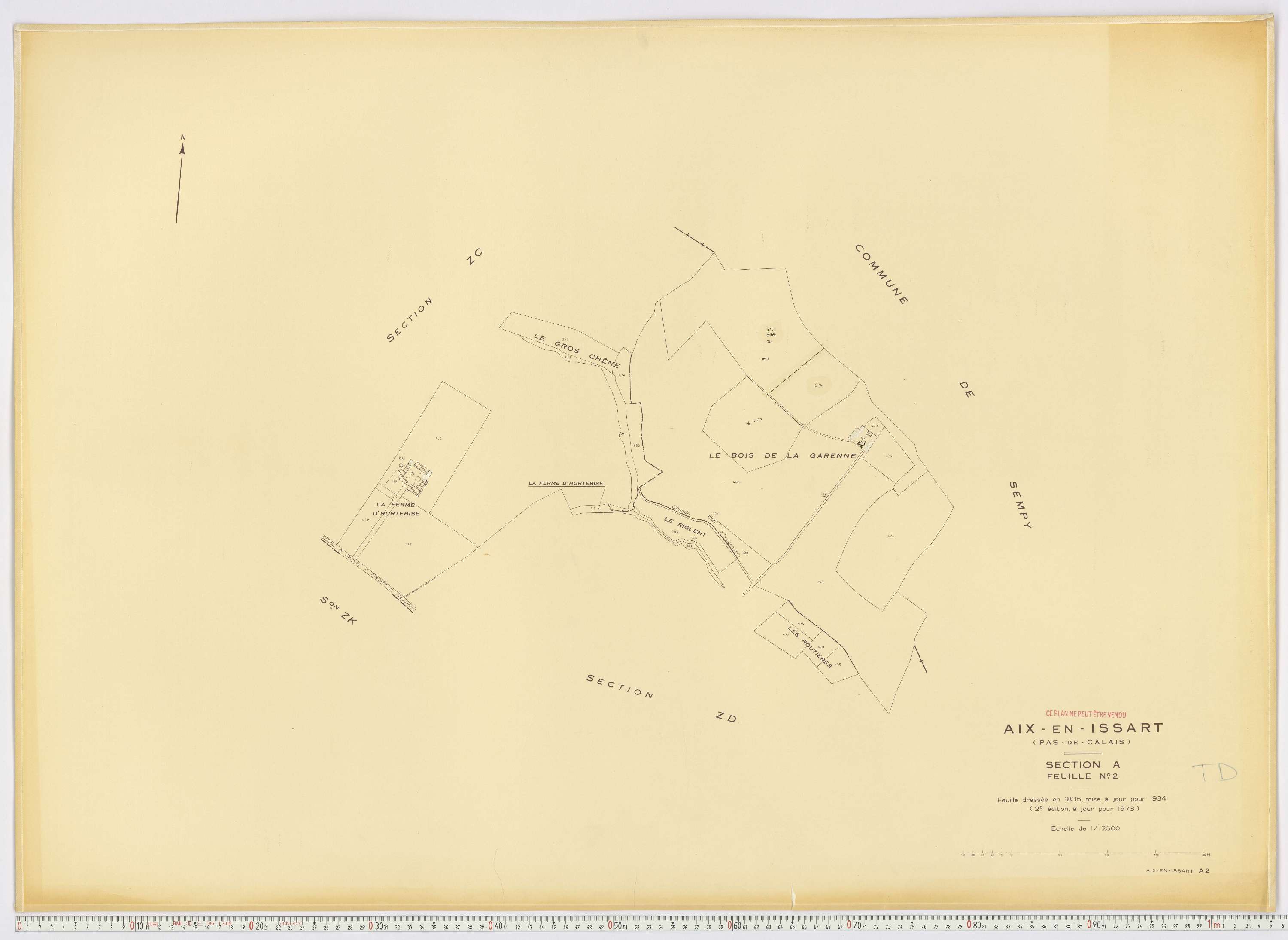 Aix-en-Issart - Section A, feuille 2.
