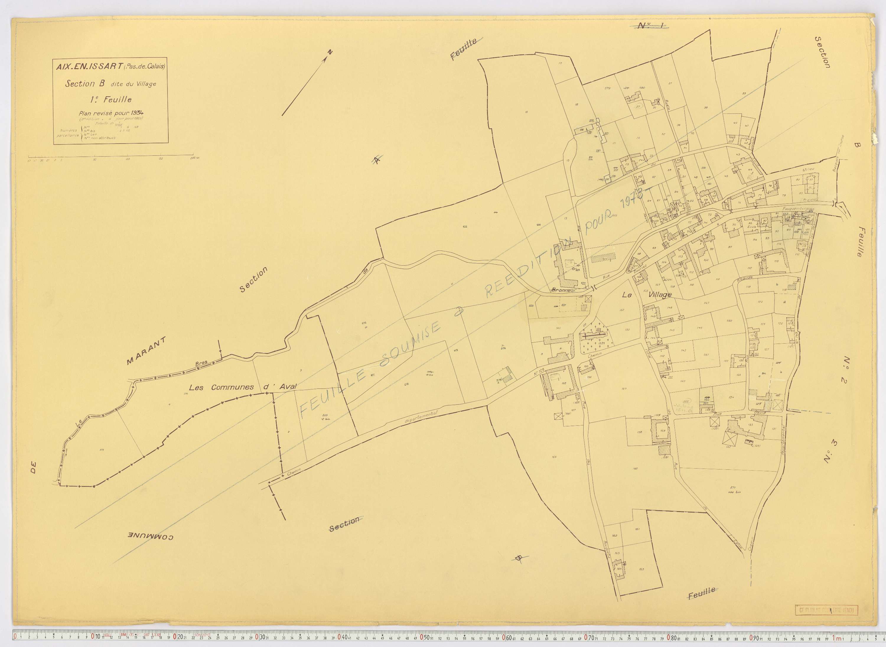 Aix-en-Issart - Section B, feuille 1.