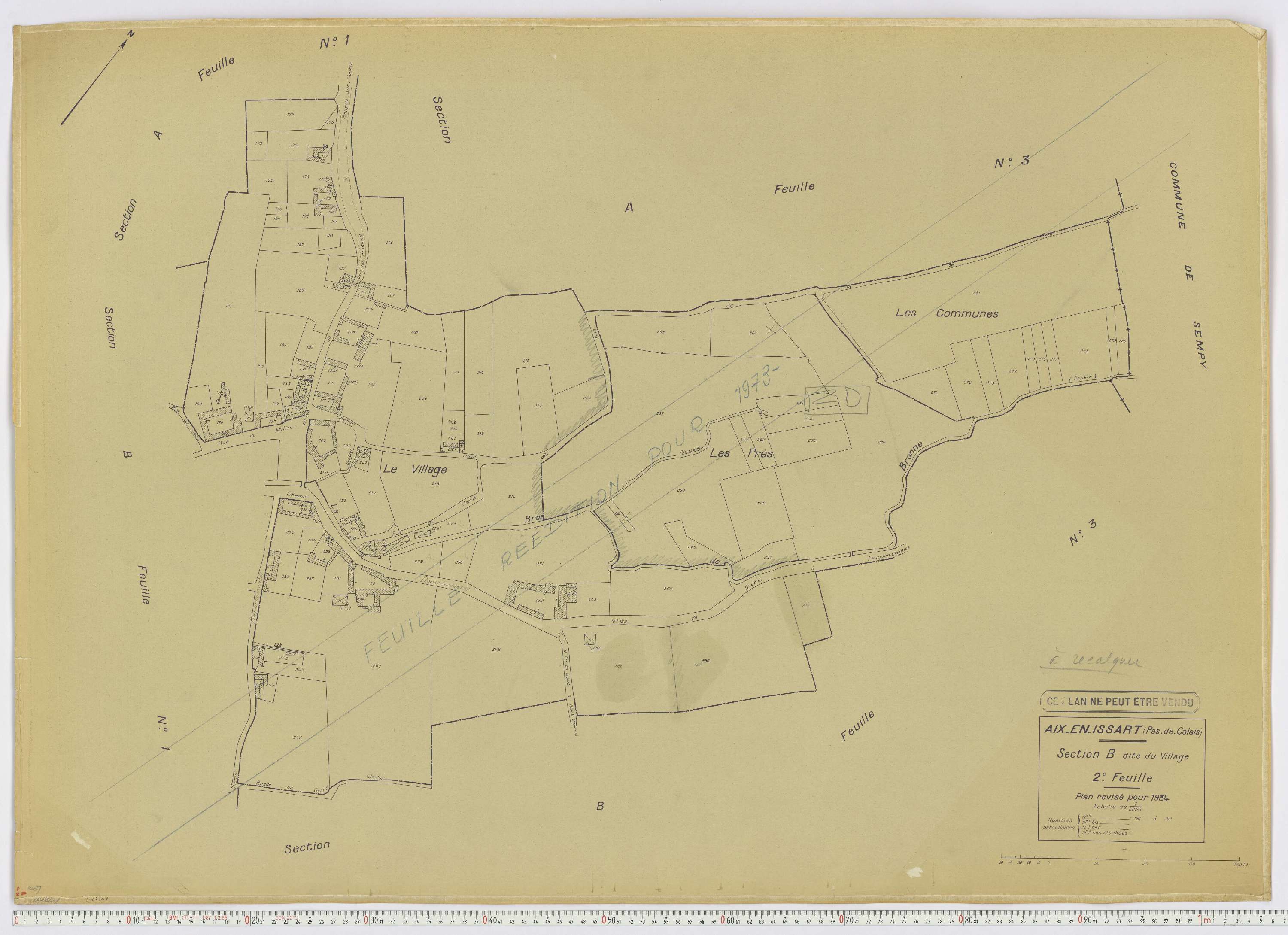 Aix-en-Issart - Section B, feuille 2.