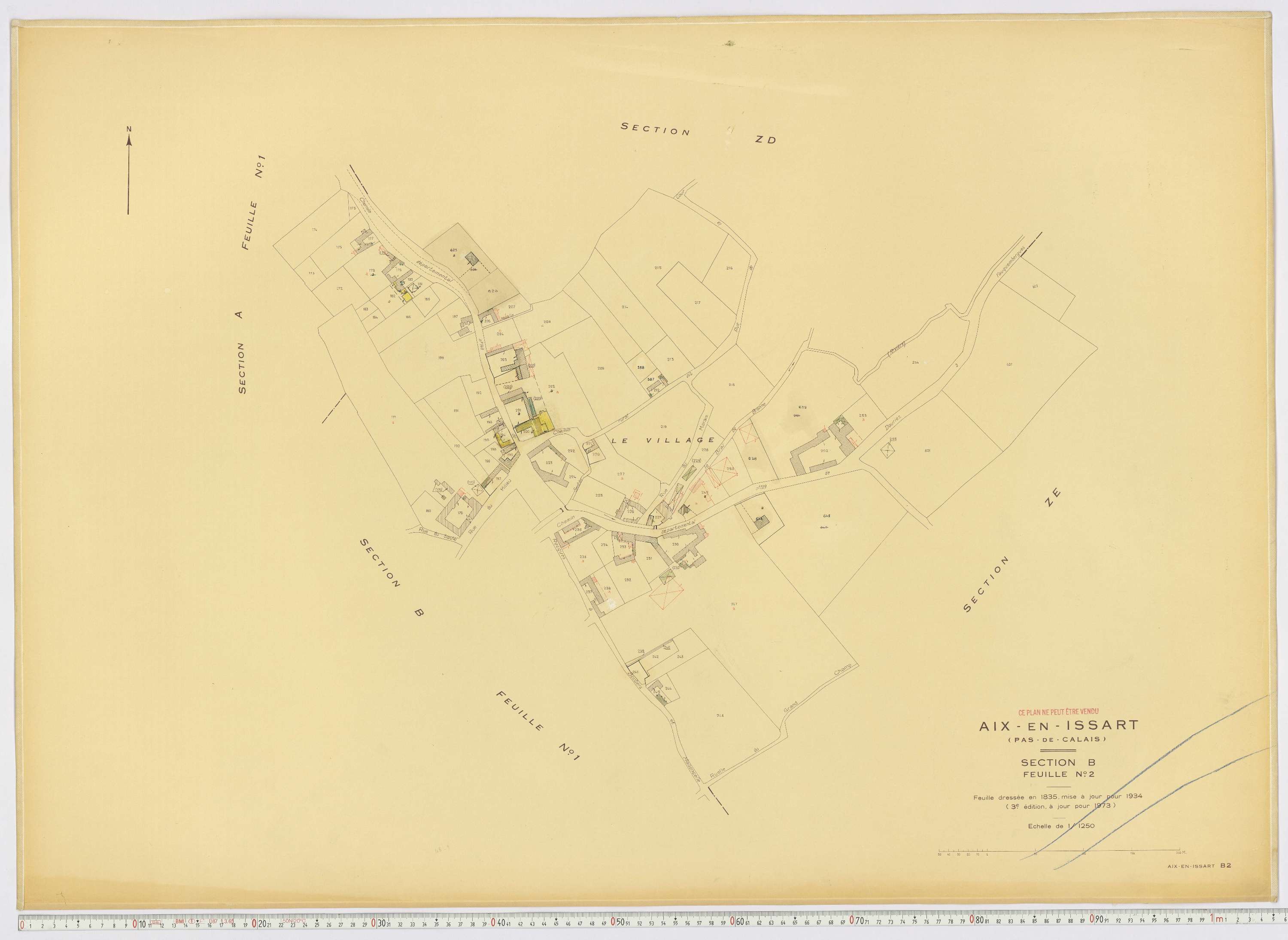 Aix-en-Issart - Section B, feuille 2.