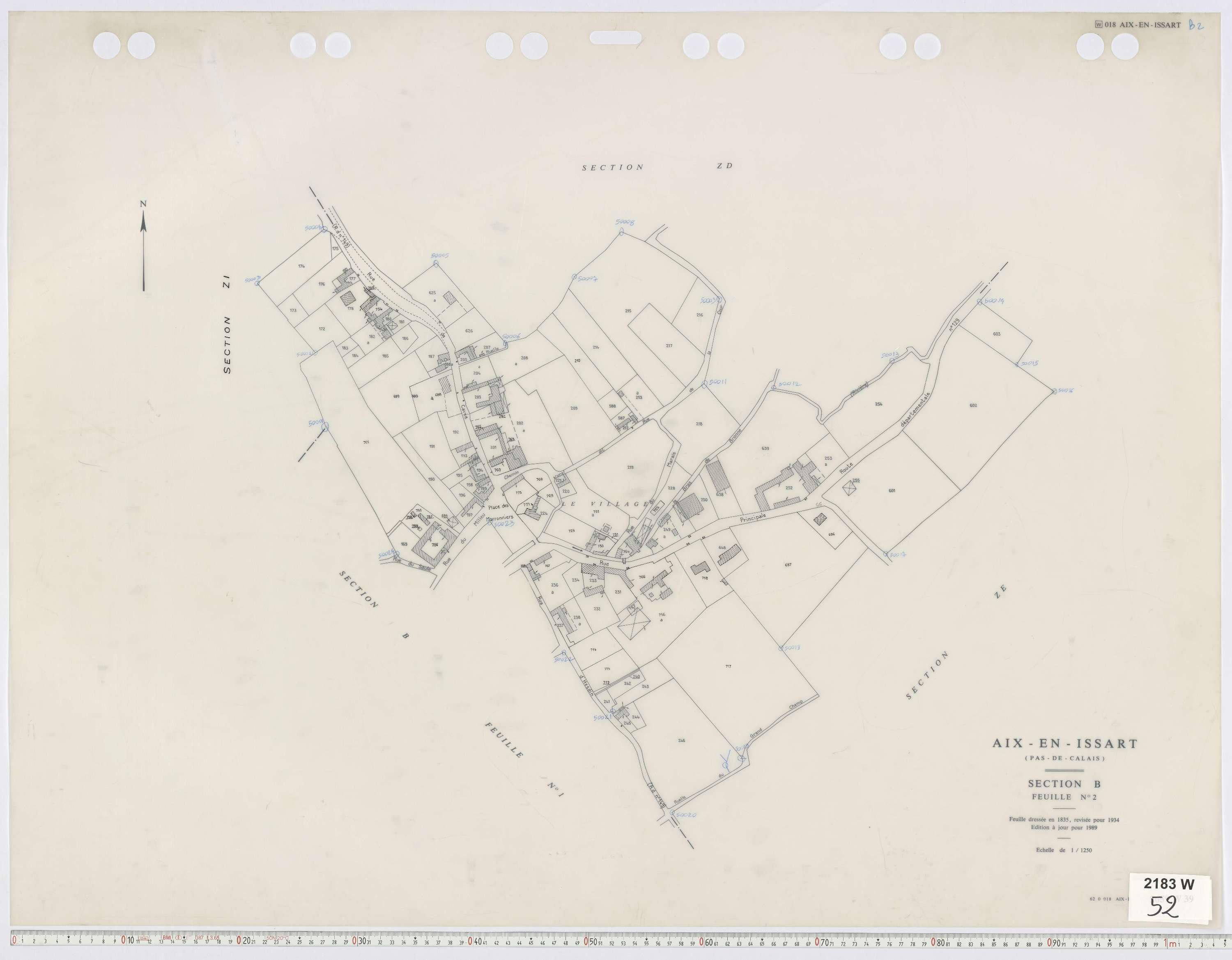 Aix-en-Issart - Section B, feuille 2.