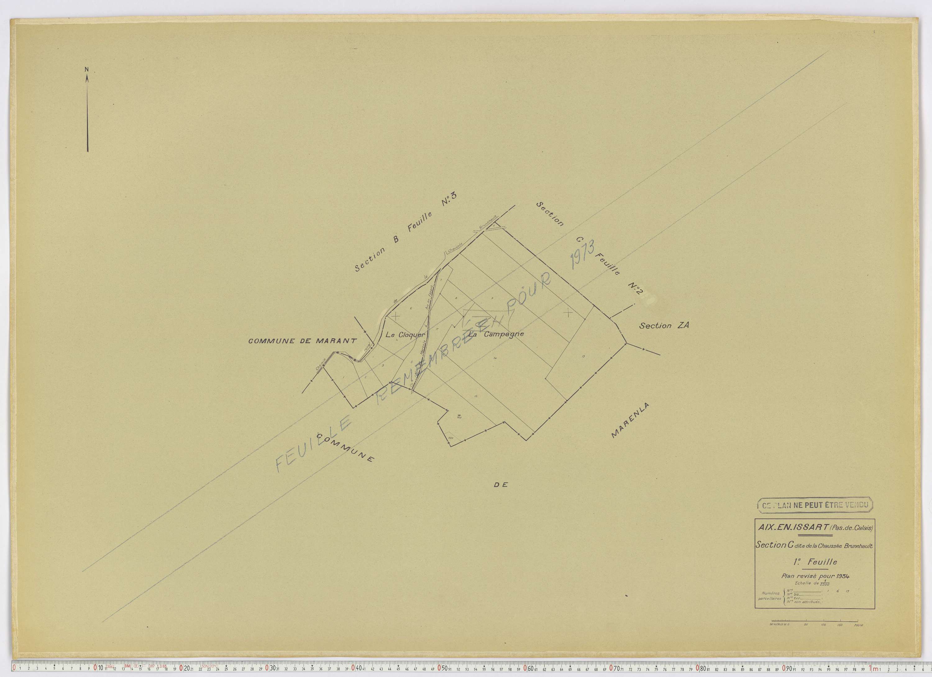 Aix-en-Issart - Section C, feuille 1.
