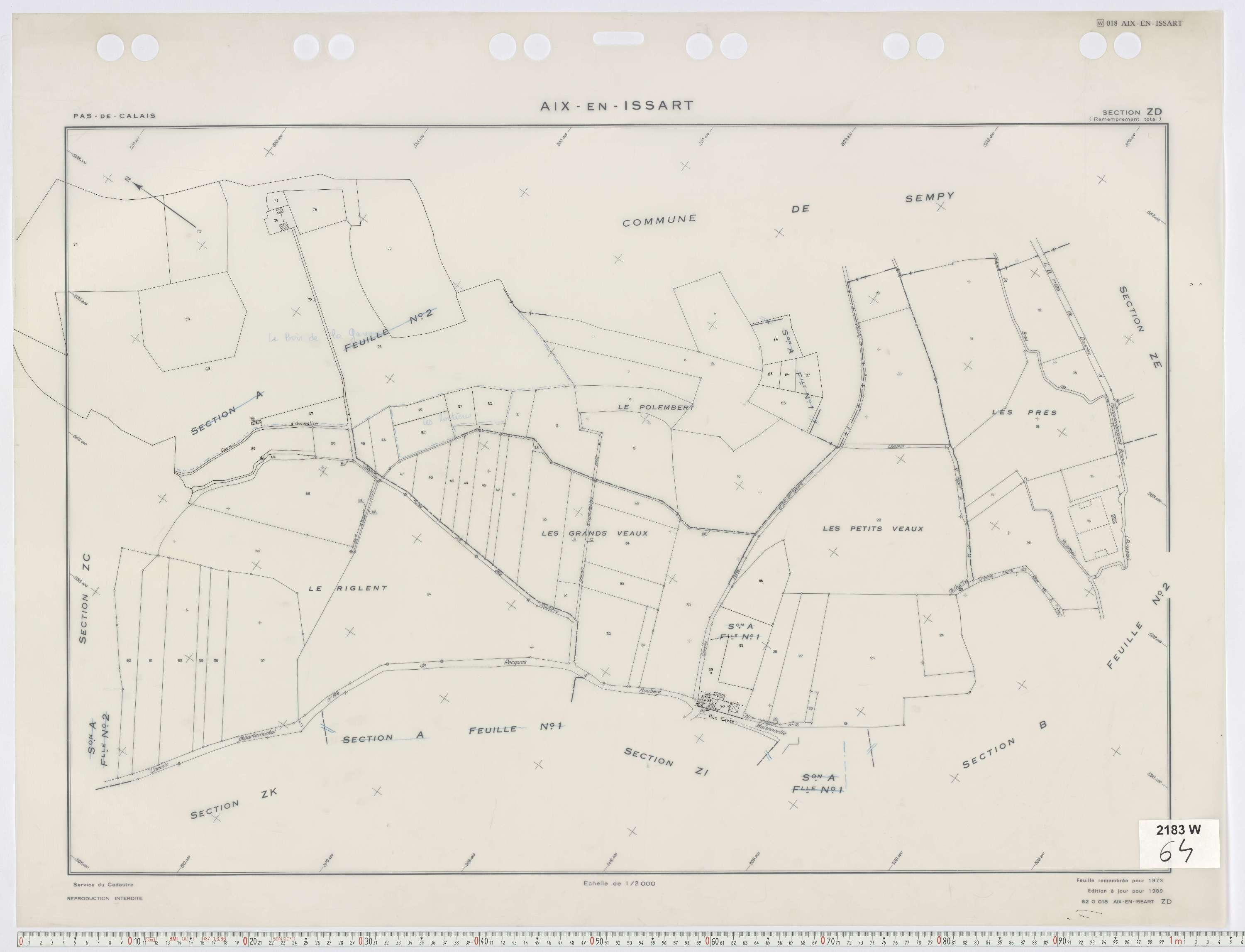 Aix-en-Issart - Section ZD.