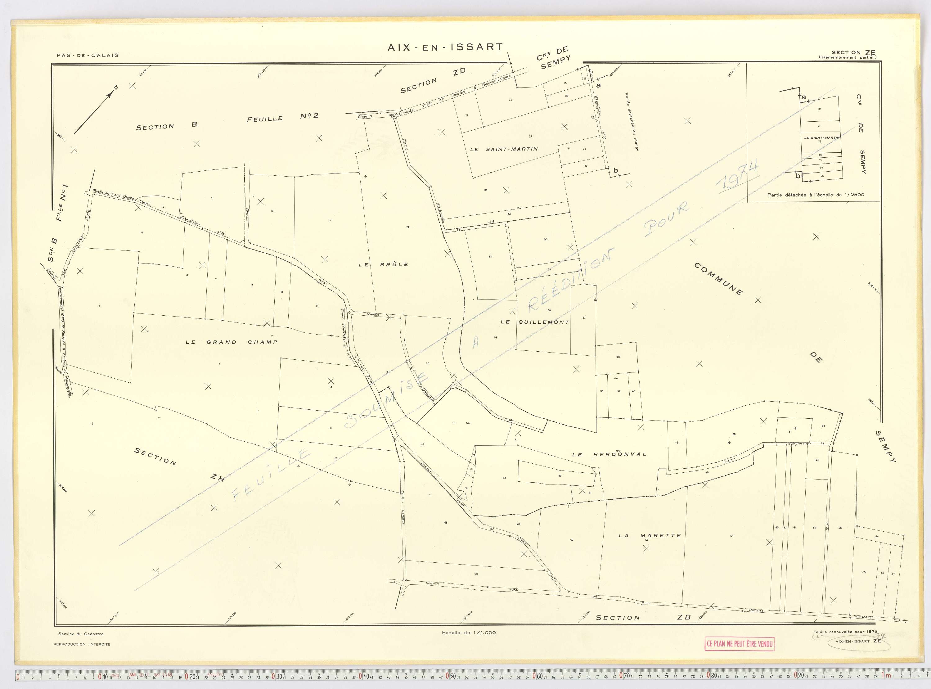 Aix-en-Issart - Section ZE.