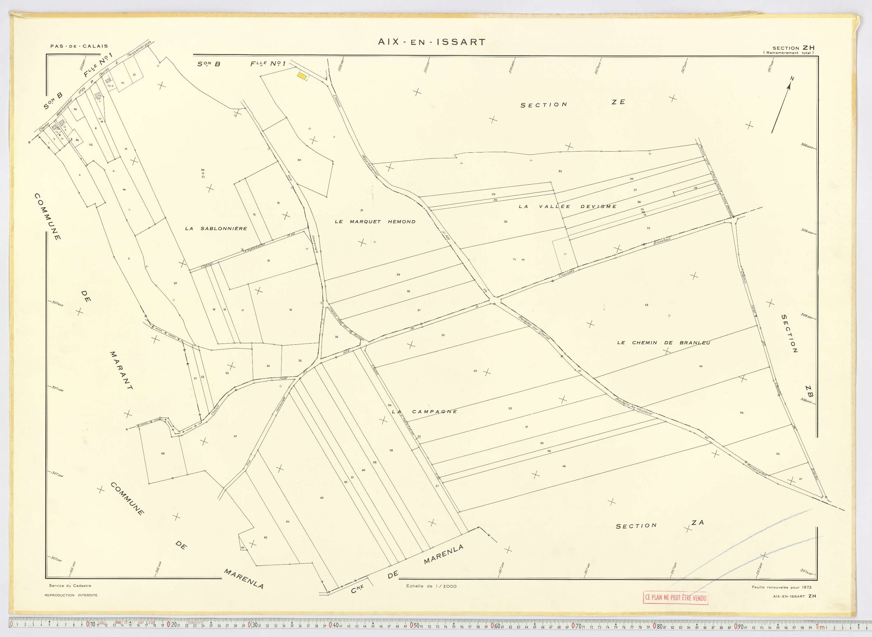 Aix-en-Issart - Section ZH.