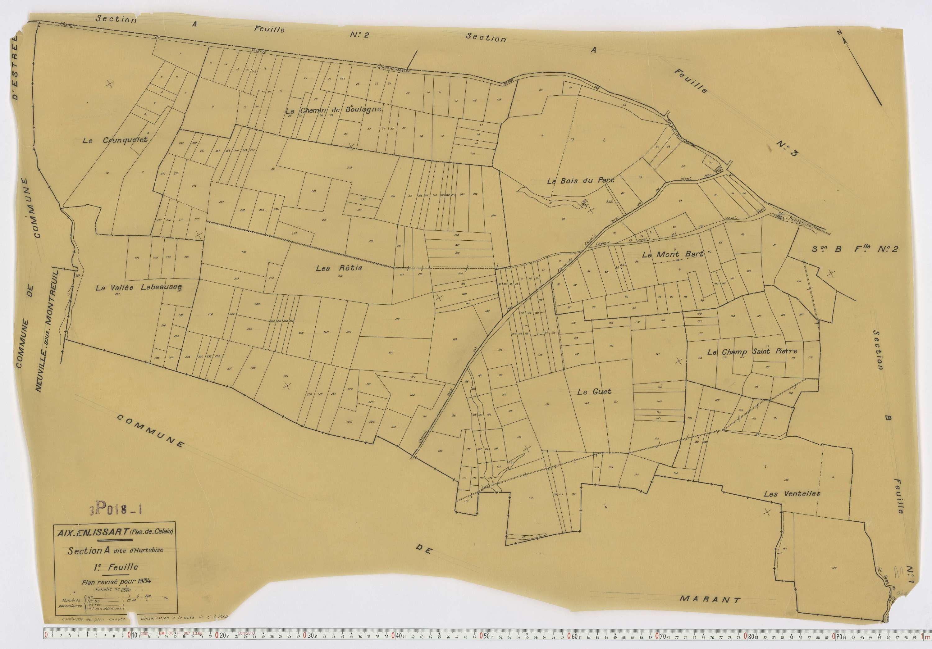 Aix-en-Issart - Section A, feuille 1.