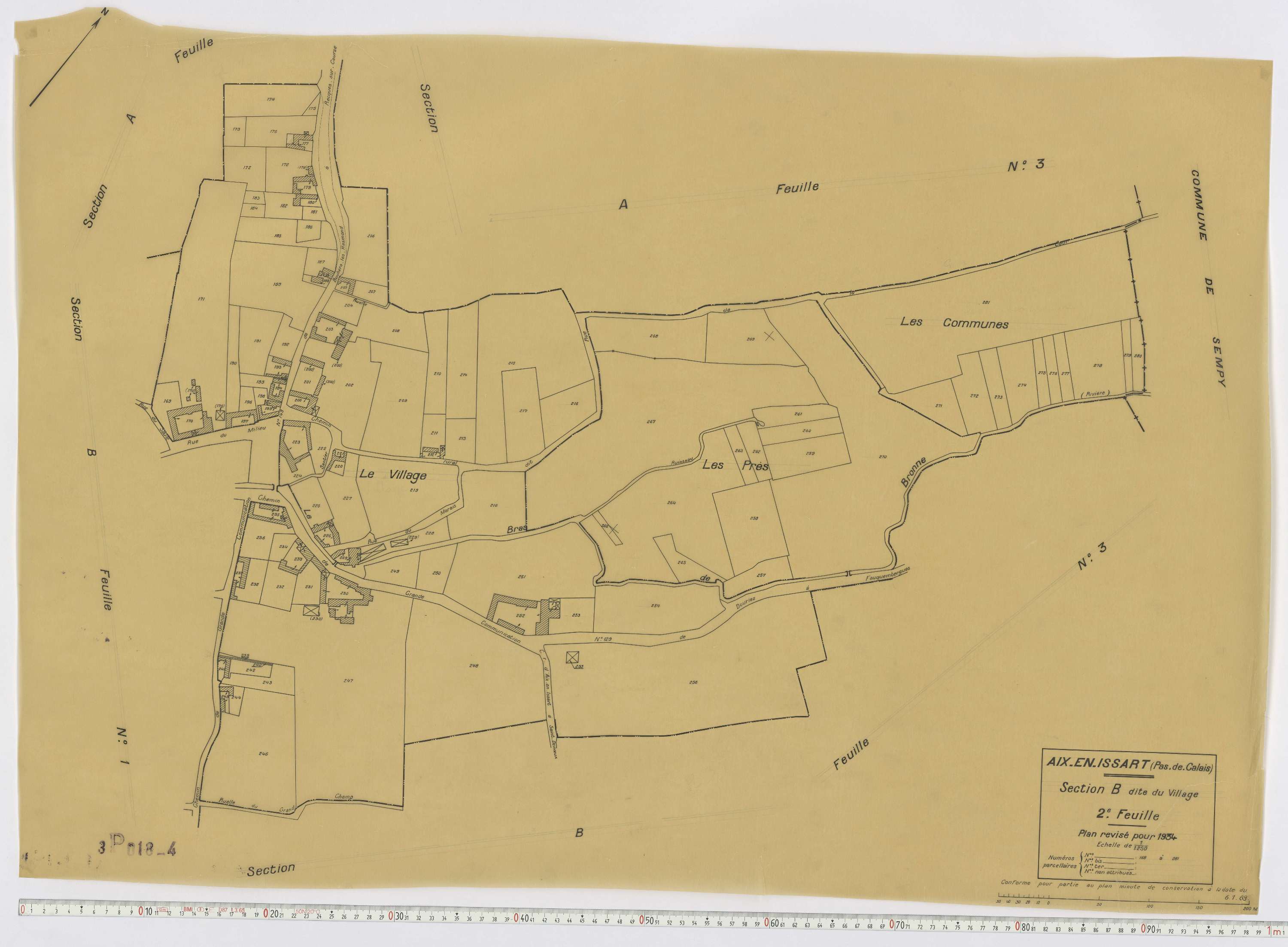 Aix-en-Issart - Section B, feuille 2.