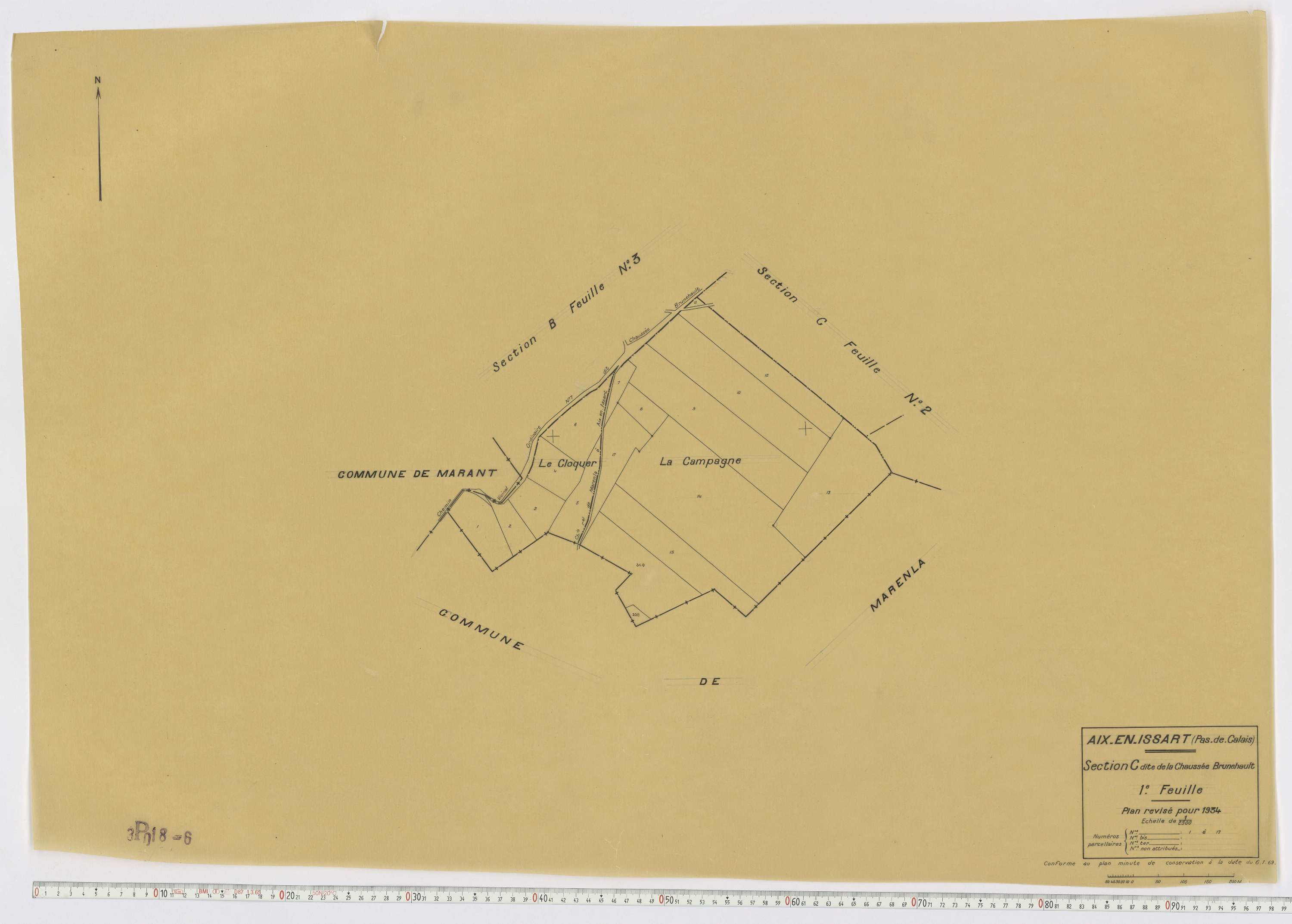 Aix-en-Issart - Section C, feuille 1.