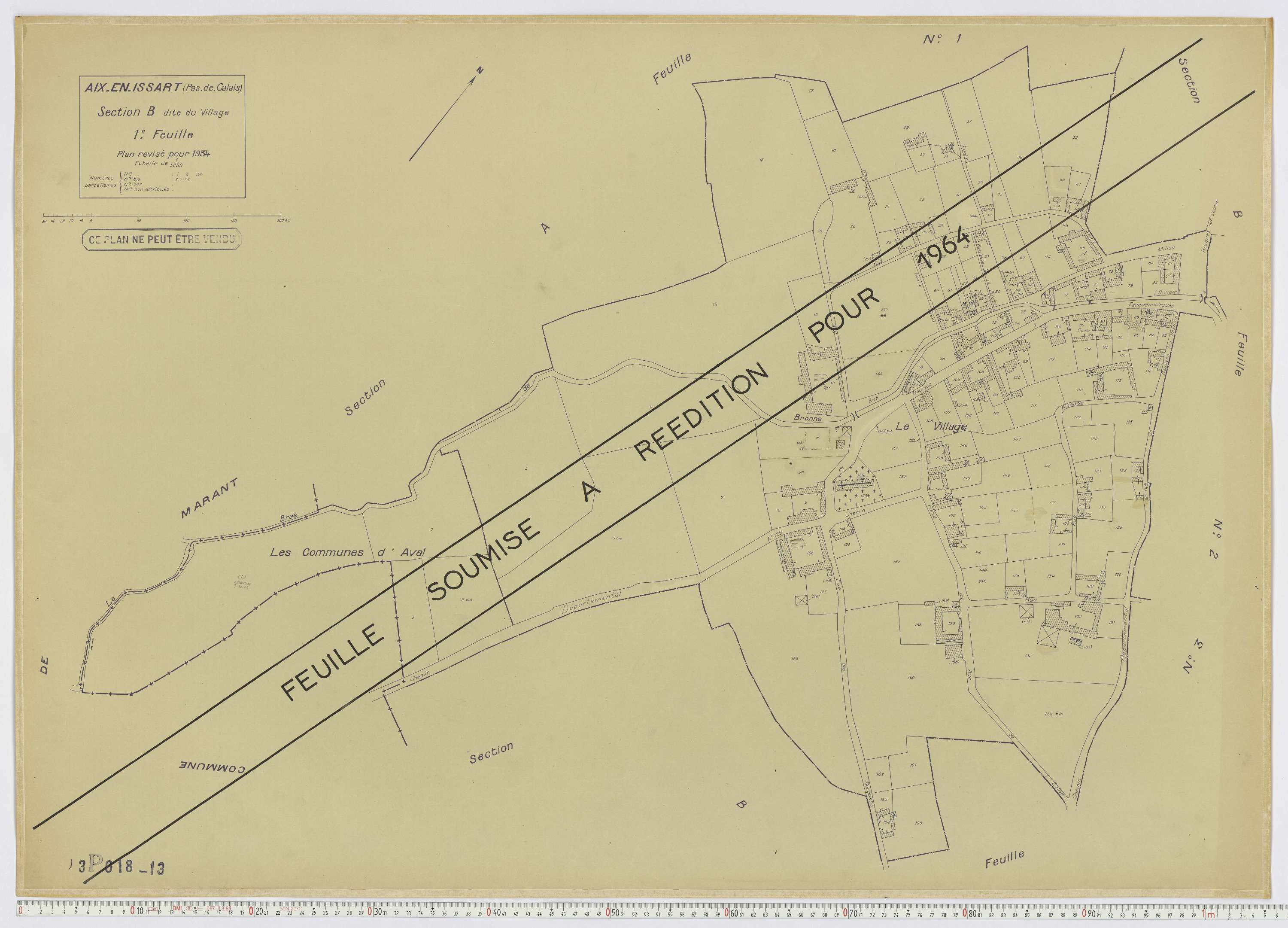Aix-en-Issart - Section B, feuille 1.