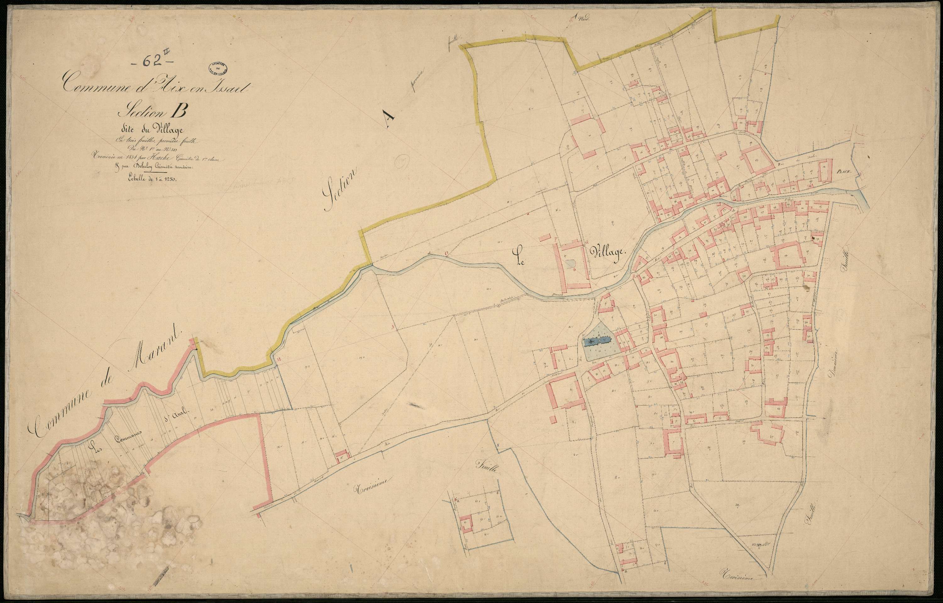 Aix-en-Issart - Section B, 1re feuille