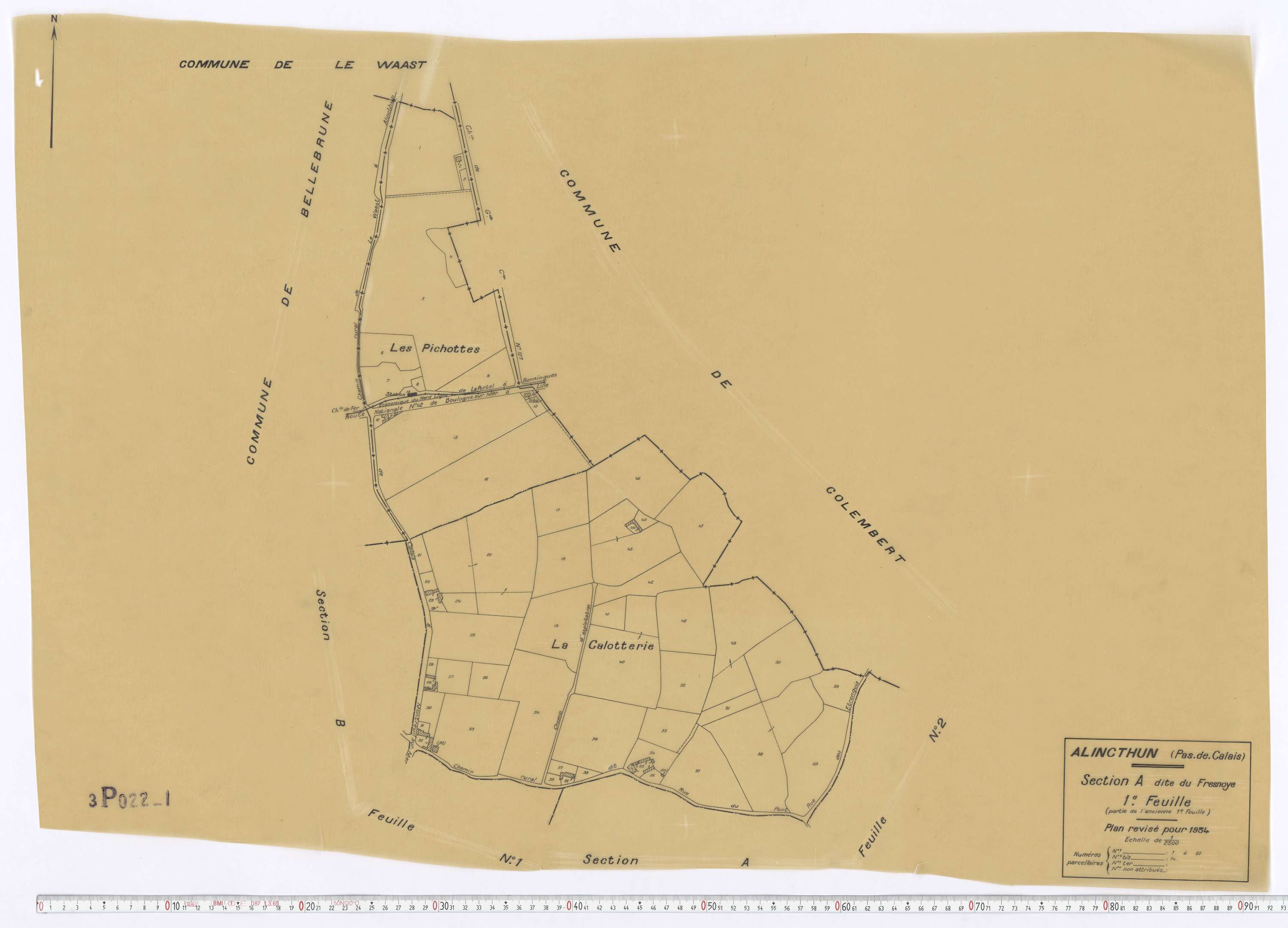 Alincthun - Section A, feuille 1.