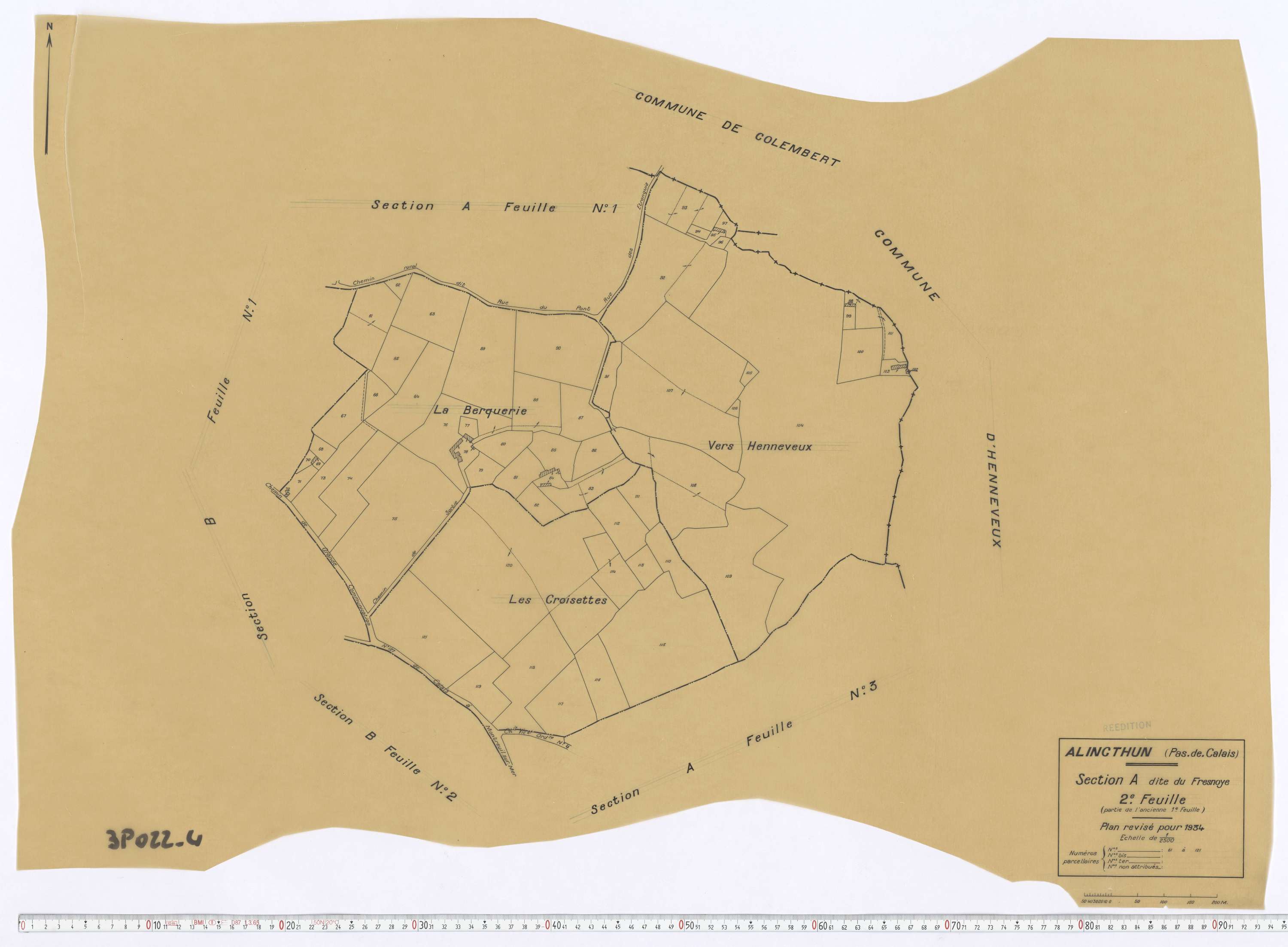 Alincthun - Section A, feuille 2.
