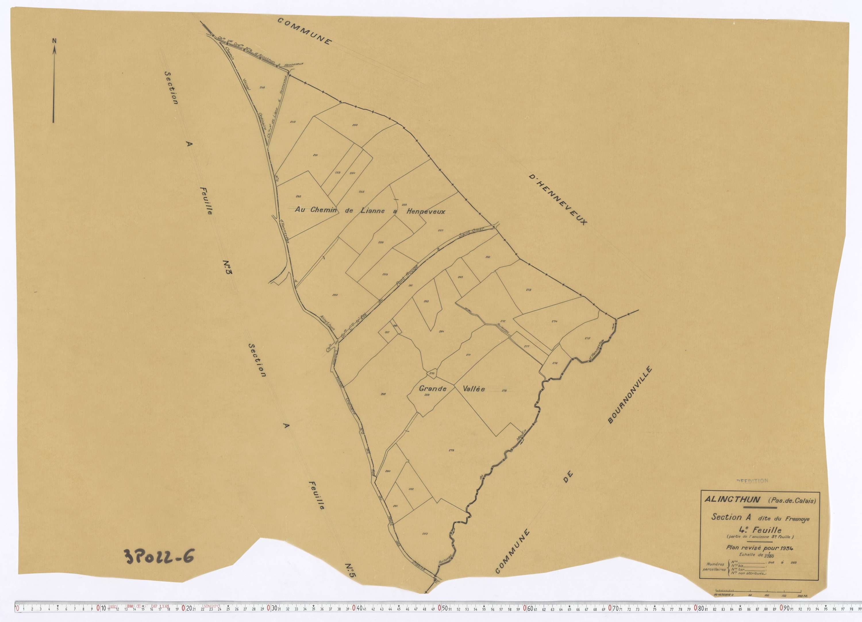 Alincthun - Section A, feuille 4.