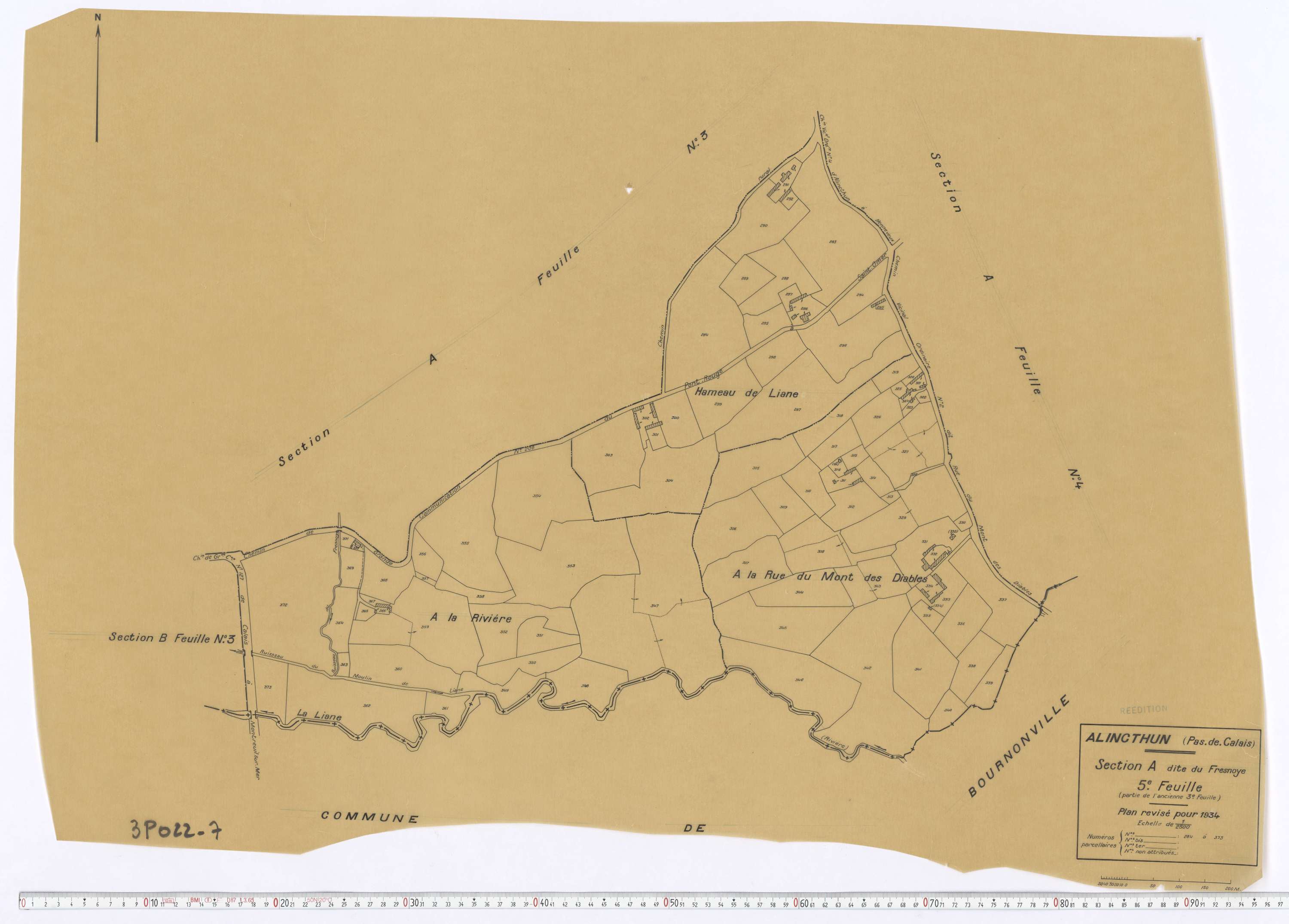 Alincthun - Section A, feuille 5.