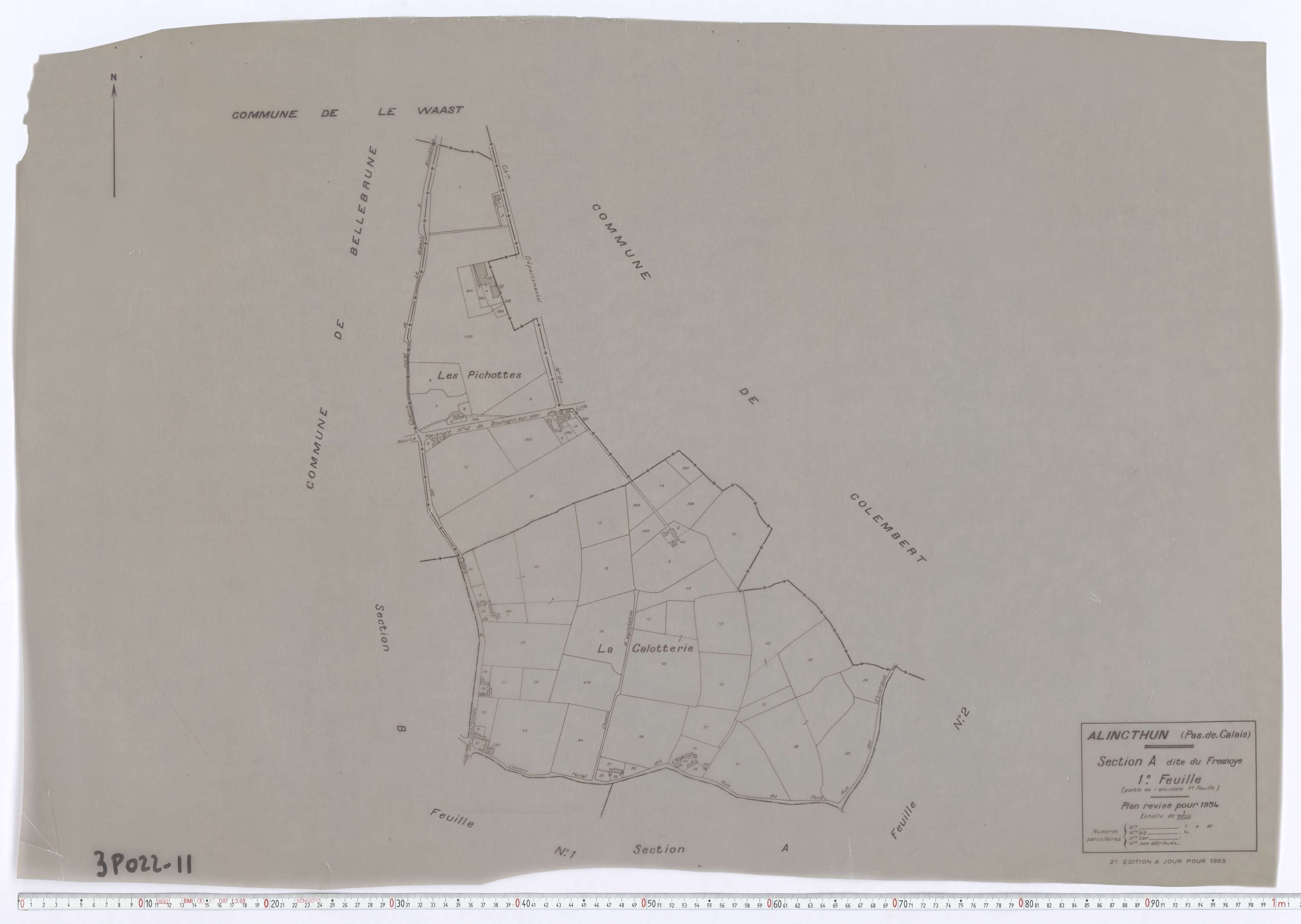 Alincthun - Section A, feuille 1.