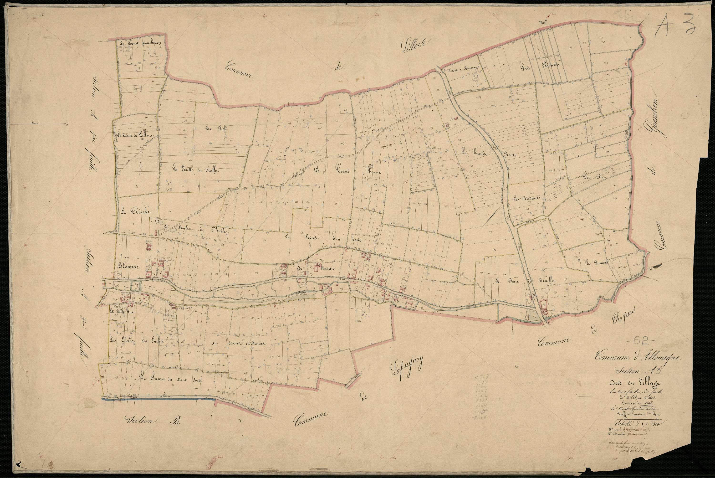 Allouagne - Section A, 3e feuille