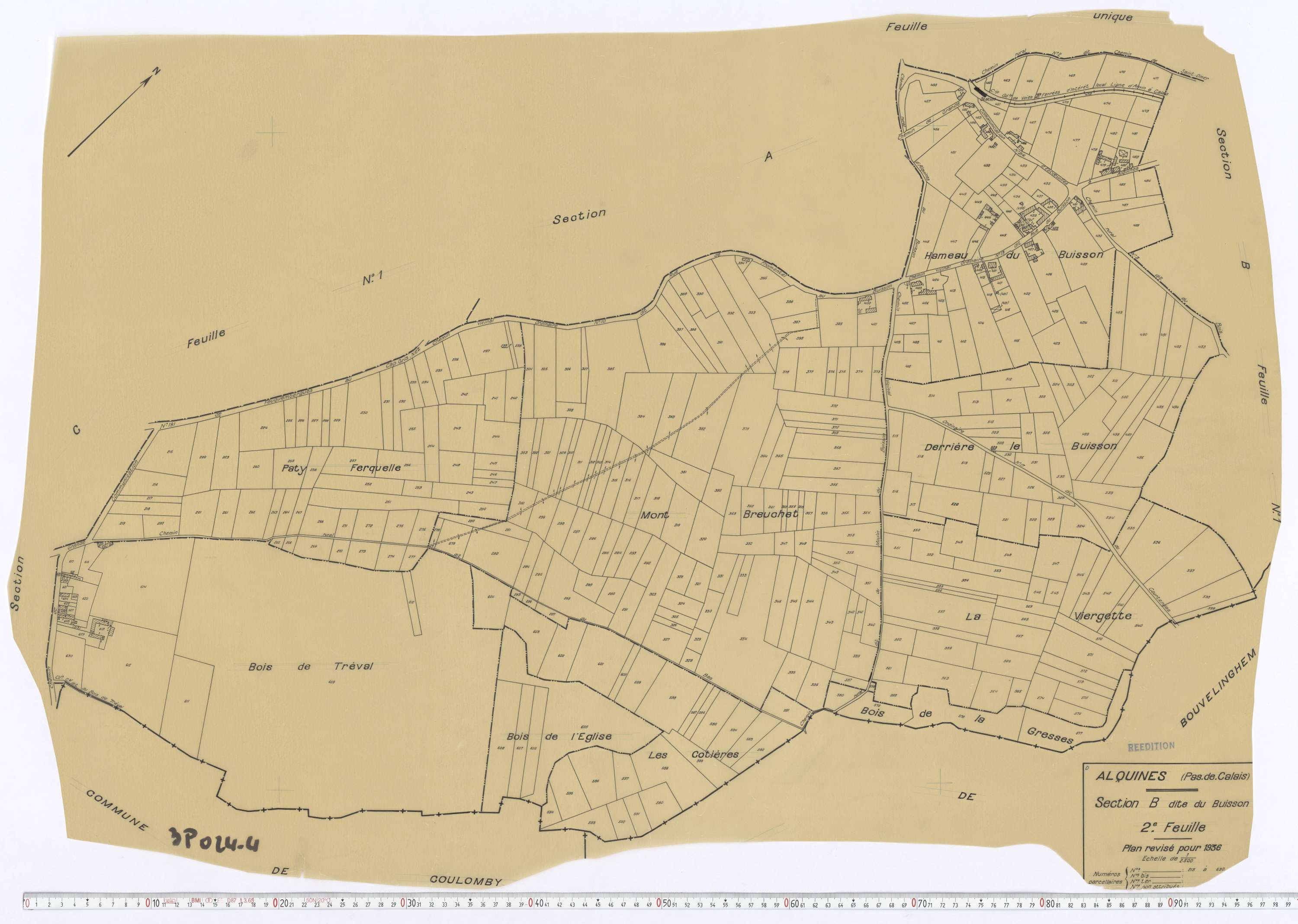 Alquines - Section B, feuille 2.