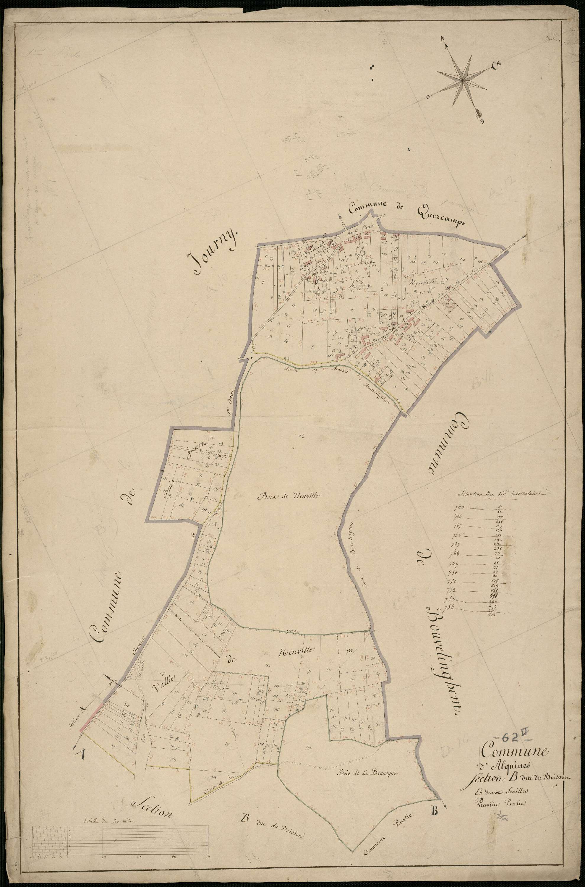 Alquines - Section B, 1re feuille