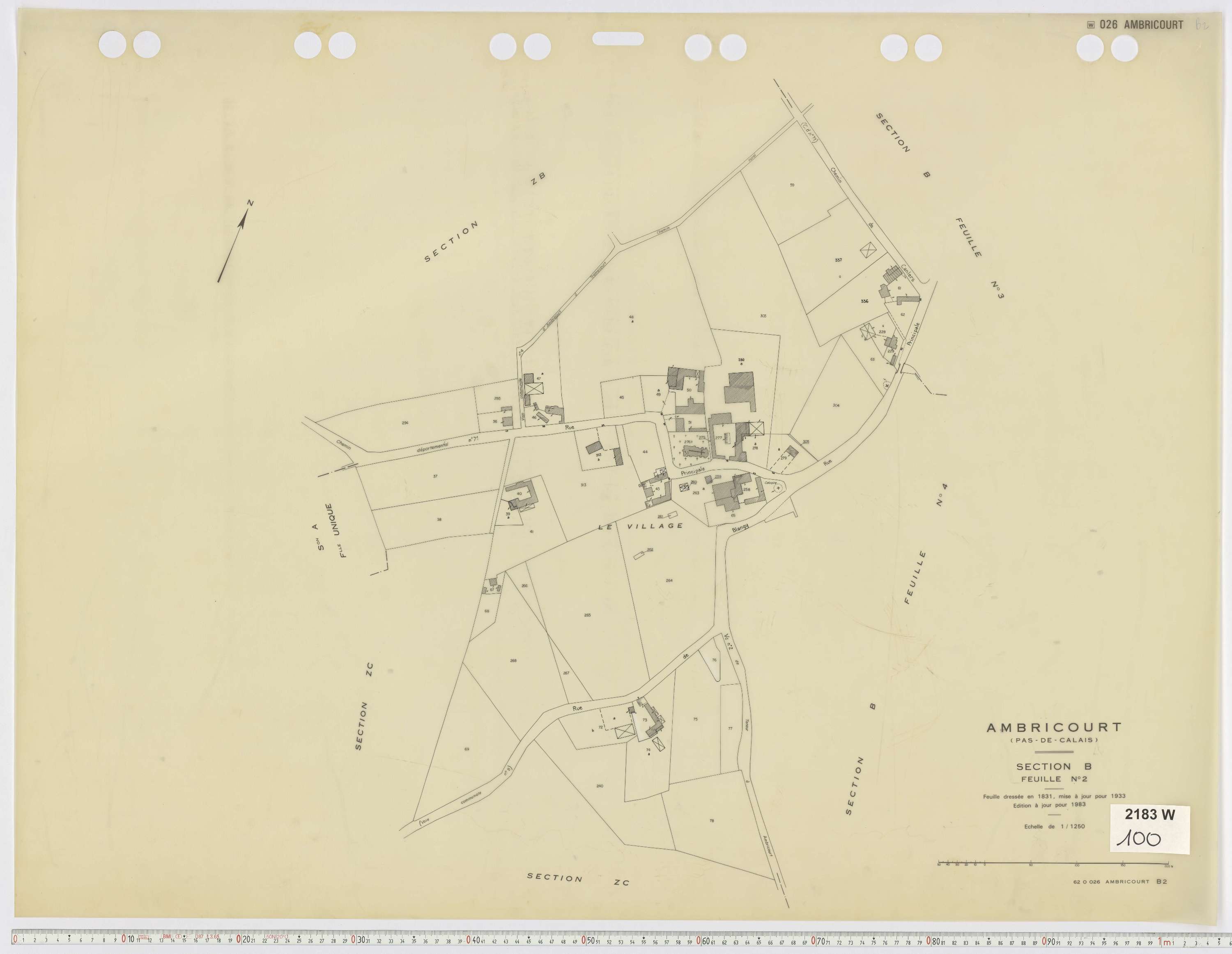 Ambricourt - Section B, feuille 2.