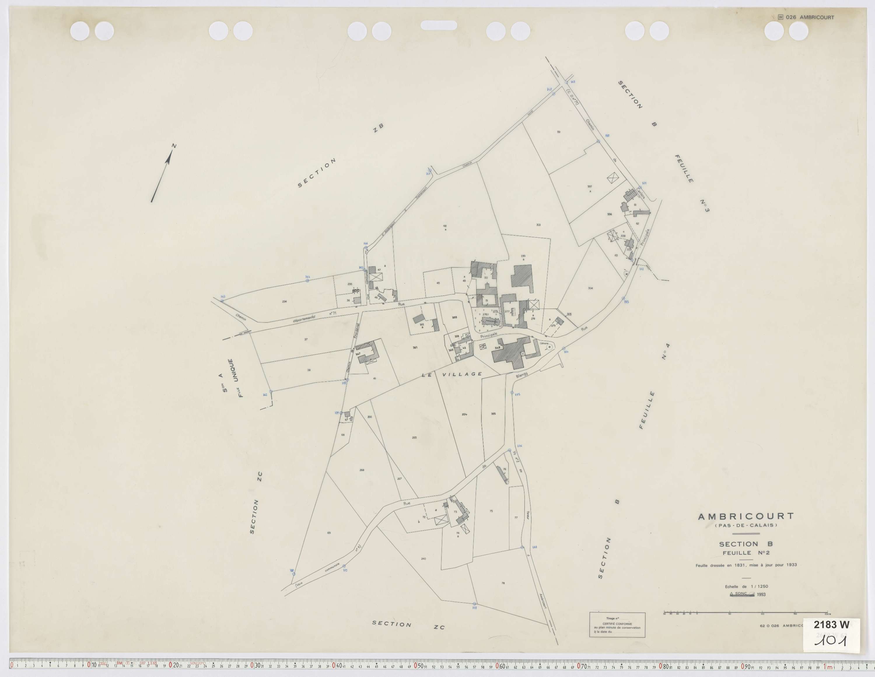 Ambricourt - Section B, feuille 2.