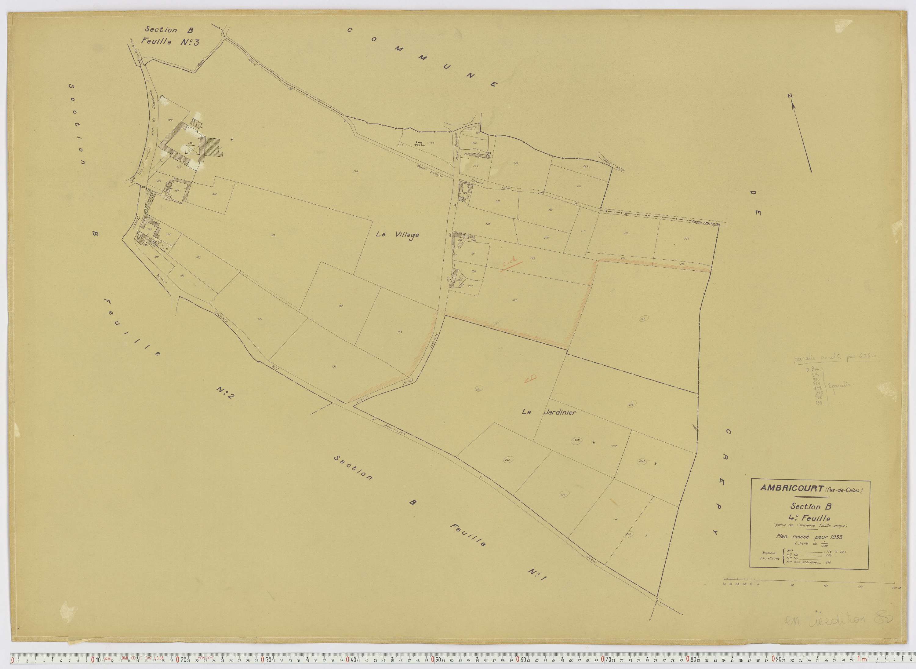 Ambricourt - Section B, feuille 4.