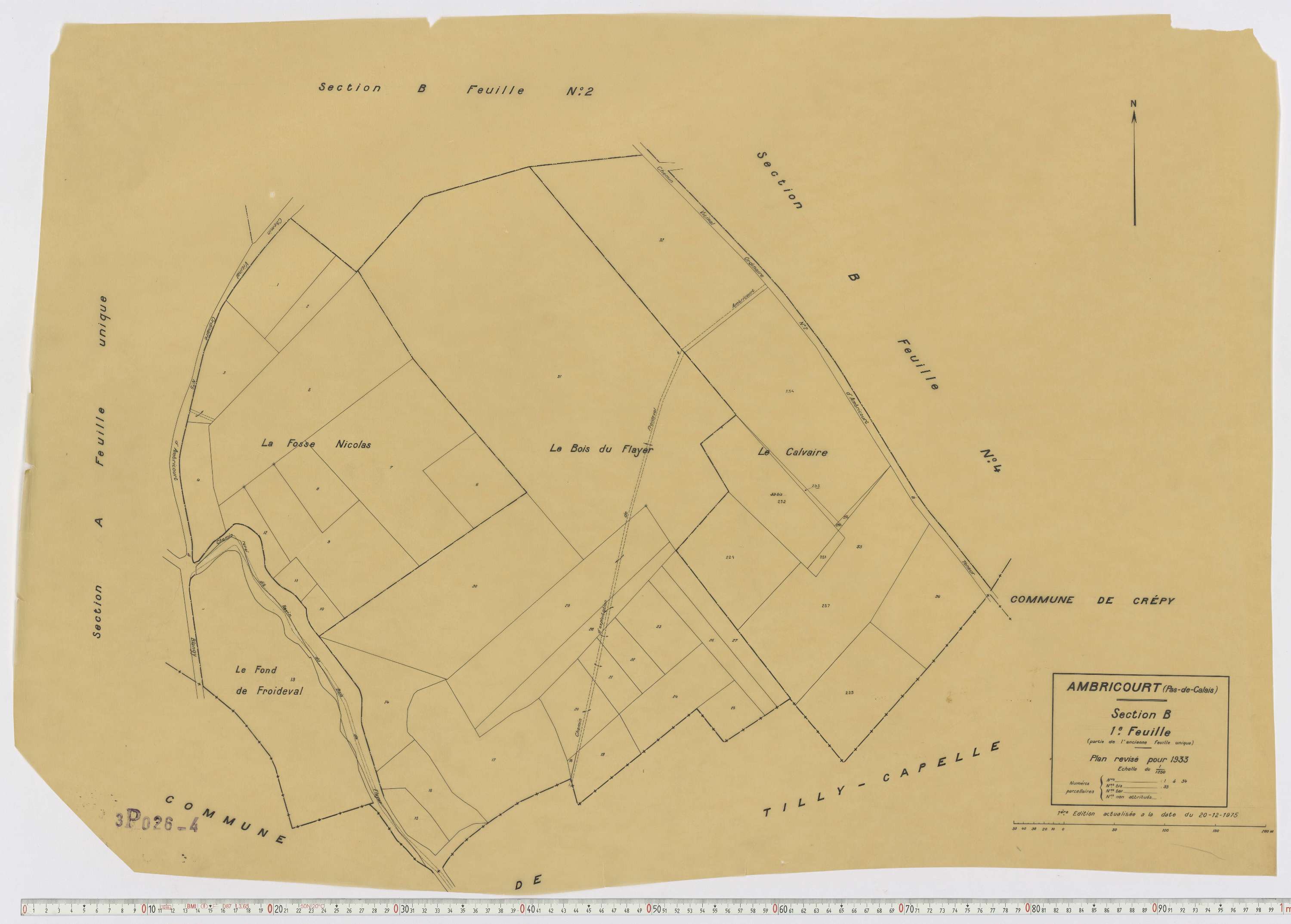 Ambricourt - Section B, feuille 1.